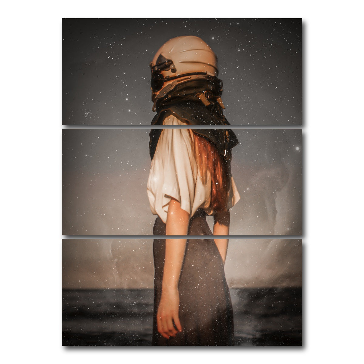 AUTO-MOCKUP WHITE | Astronaut Girl | 3 Piece | Gallery Wrap Canvas | group=8x18_stacked