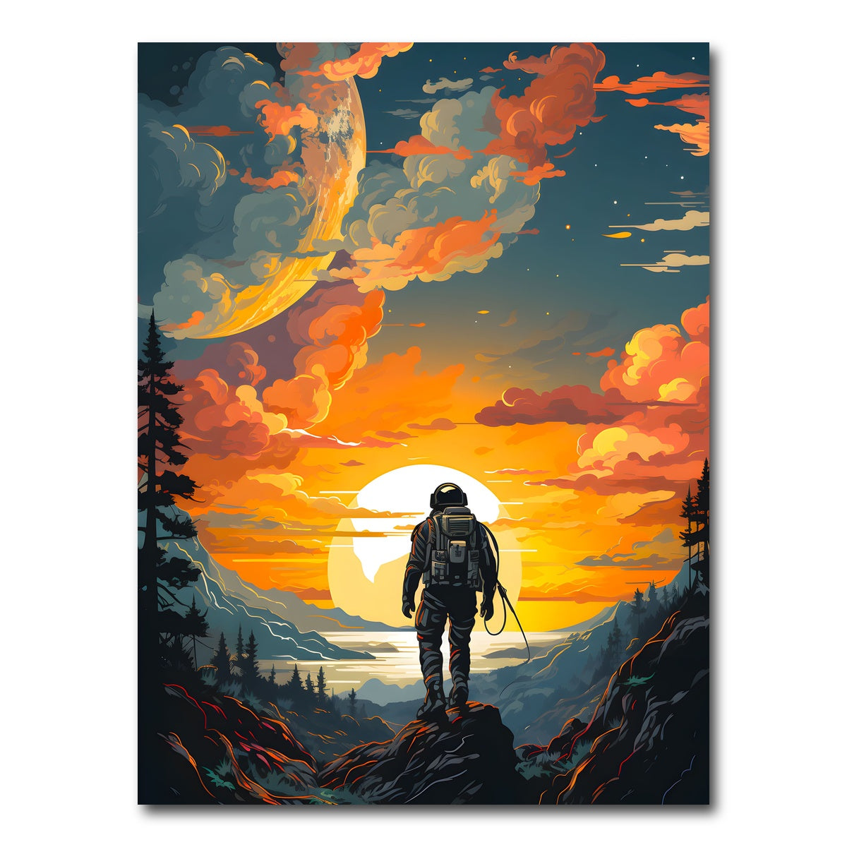 AUTO-MOCKUP WHITE | Astronaut Travelling | 1 Piece | Gallery Wrap Canvas | group=3x4