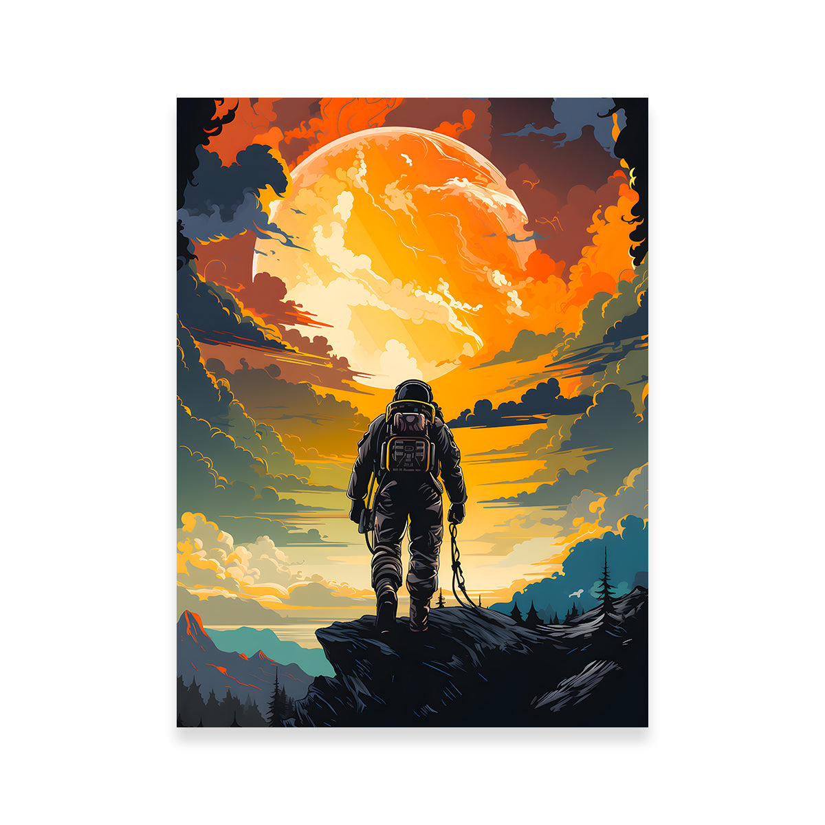 Astronaut in the Sun Wall Art