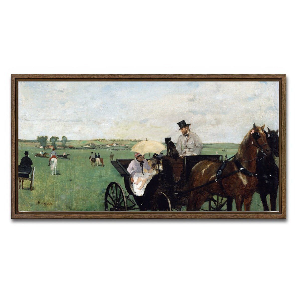 AUTO-MOCKUP WHITE | At the Races in the Countryside | 1 Piece | Walnut Framed Canvas | group=2x1