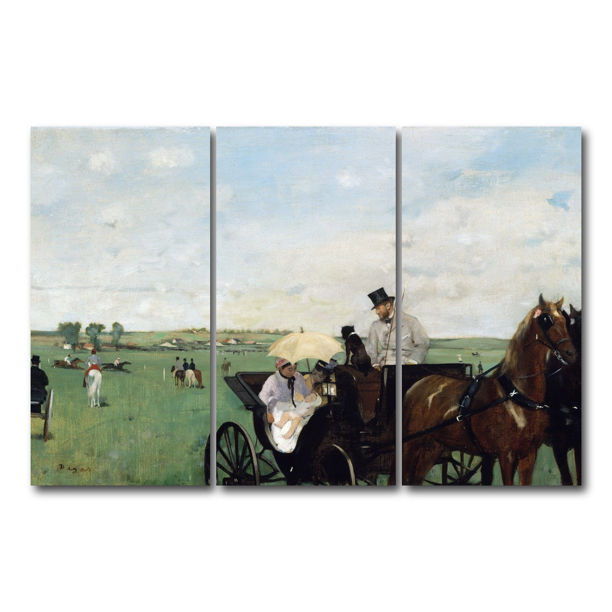 AUTO-MOCKUP WHITE | At the Races in the Countryside | 3 Piece | Gallery Wrap Canvas | group=12x24