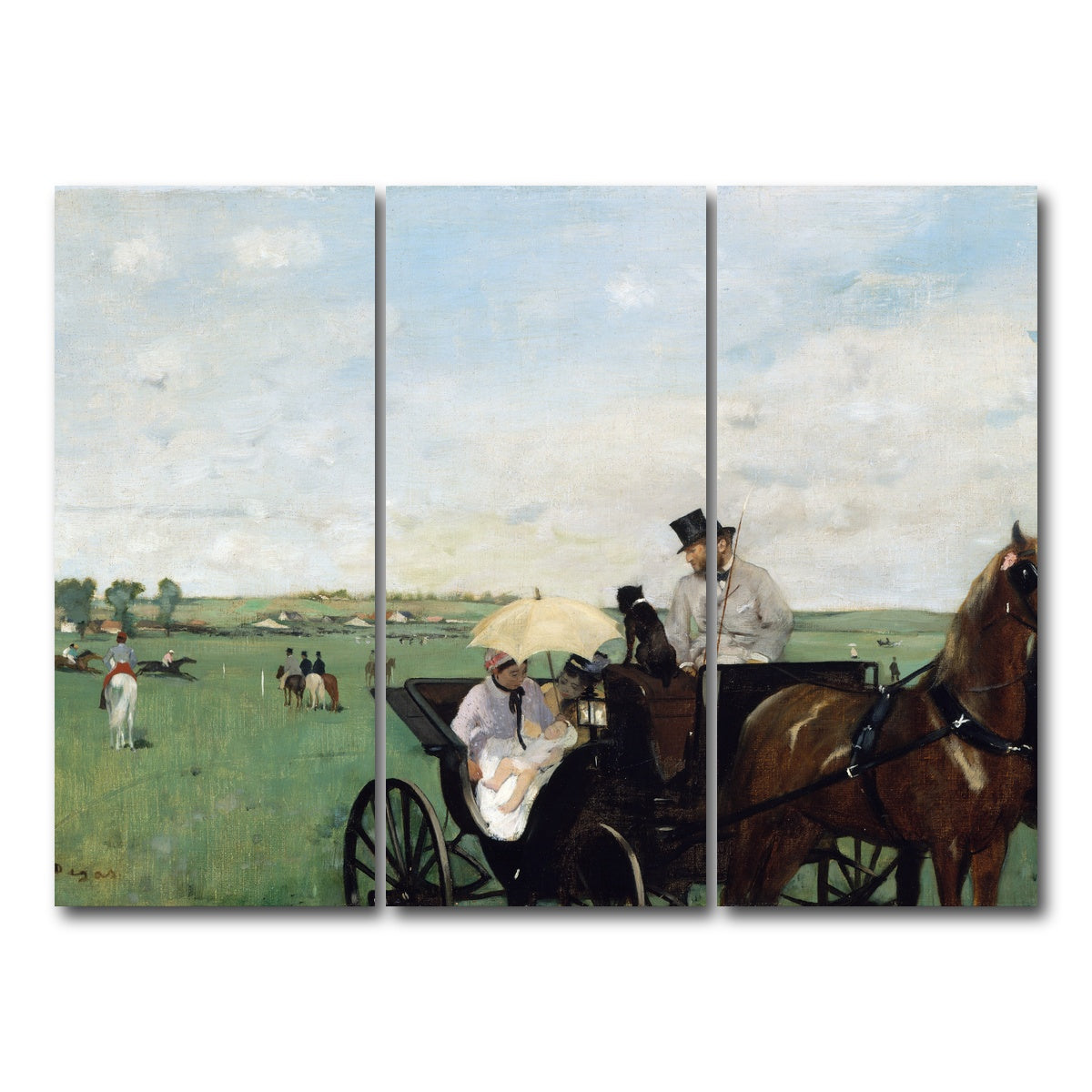 AUTO-MOCKUP WHITE | At the Races in the Countryside | 3 Piece | Gallery Wrap Canvas | group=8x18