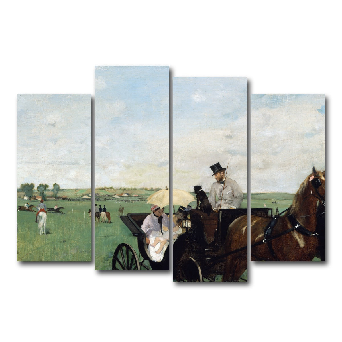 AUTO-MOCKUP WHITE | At the Races in the Countryside | 4 Piece | Gallery Wrap Canvas | group=4_normal