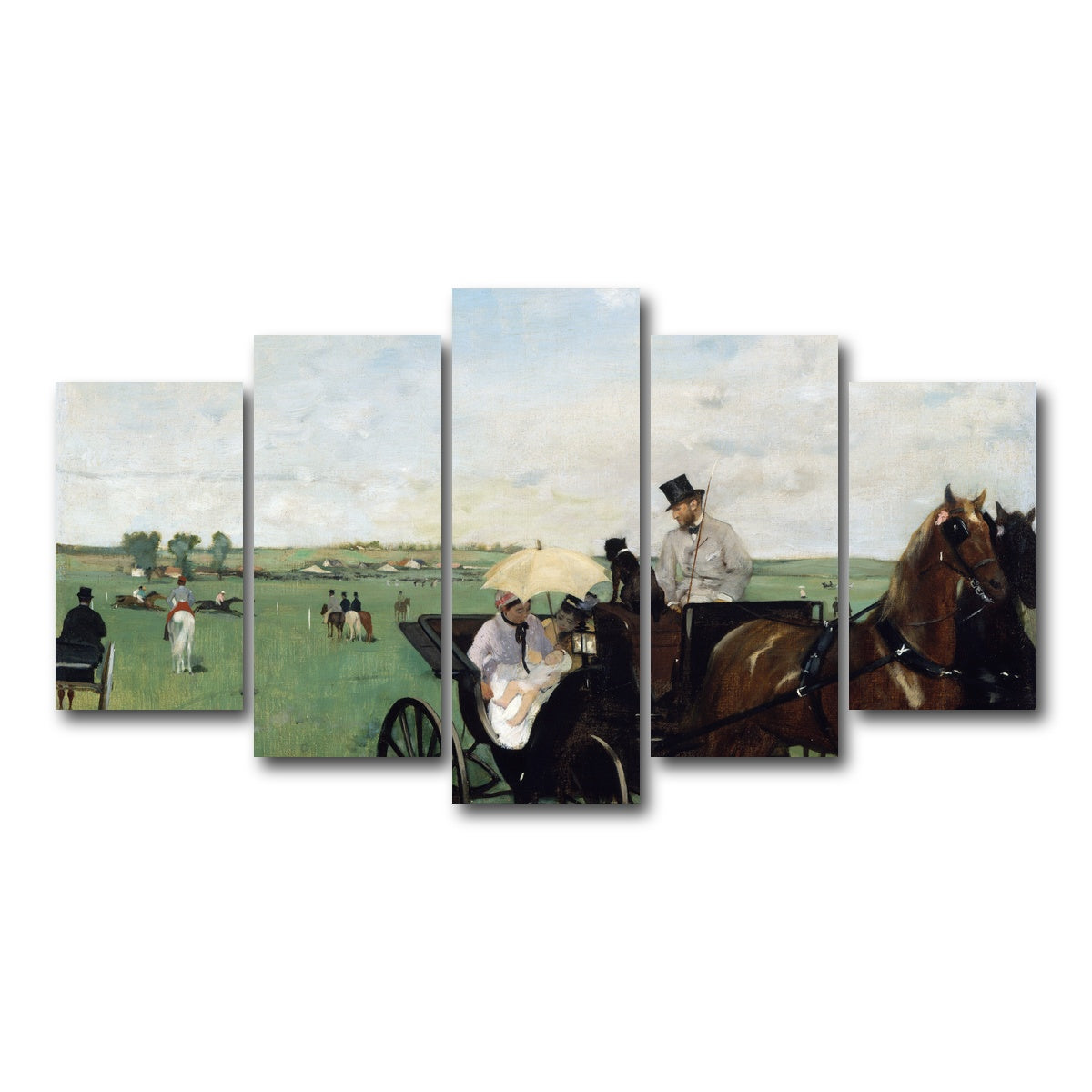AUTO-MOCKUP WHITE | At the Races in the Countryside | 5 Piece | Gallery Wrap Canvas | group=5_normal