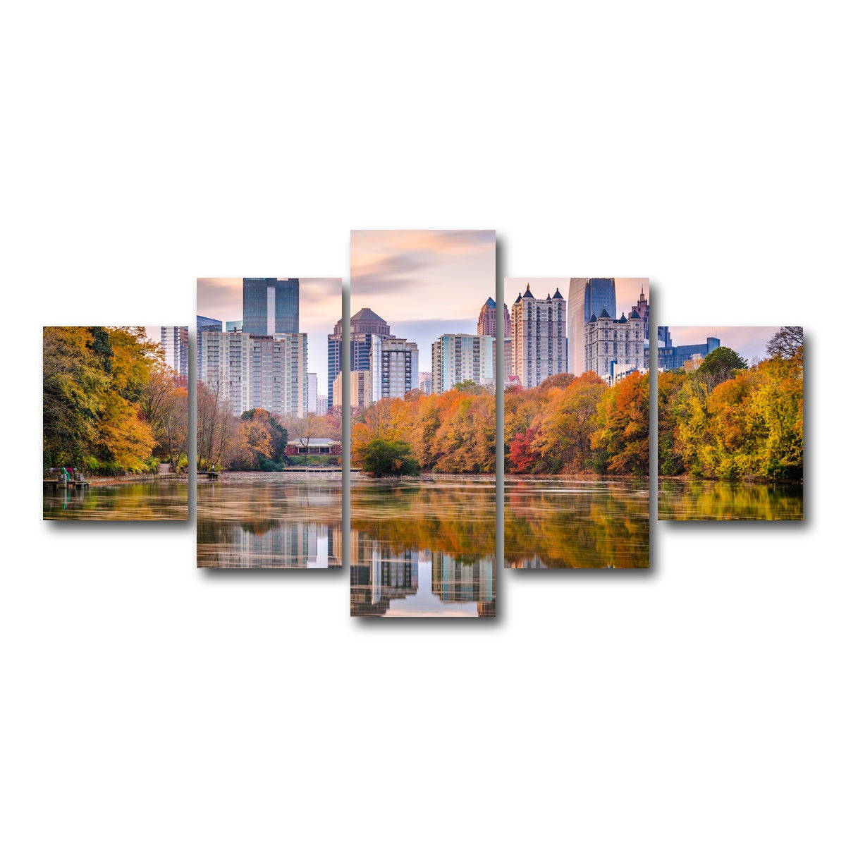 AUTO-MOCKUP WHITE | Atlanta From The Park | 5 Piece | Gallery Wrap Canvas | group=5_short