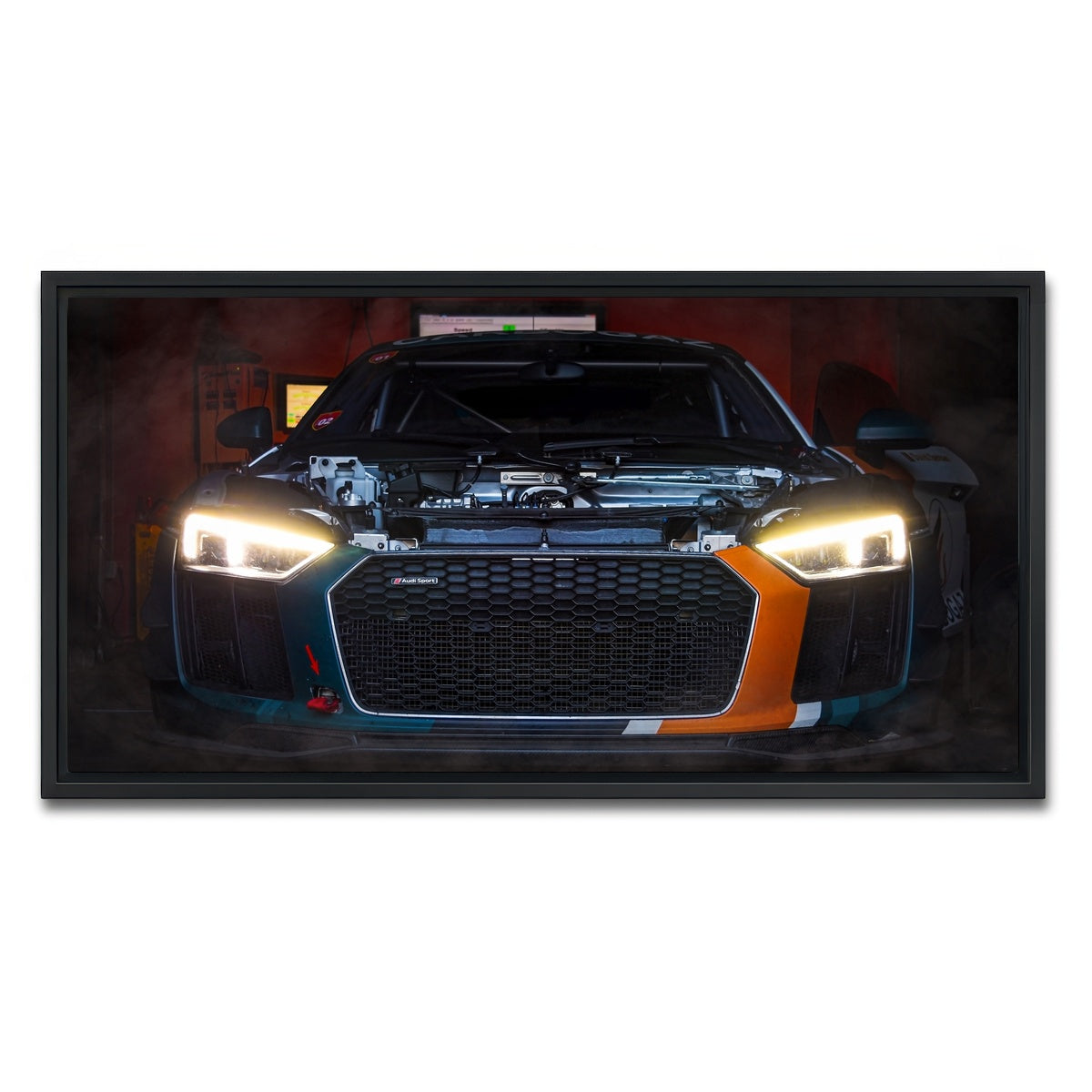 AUTO-MOCKUP WHITE | Audi R8 Racing | 1 Piece | Black Framed Canvas | group=2x1