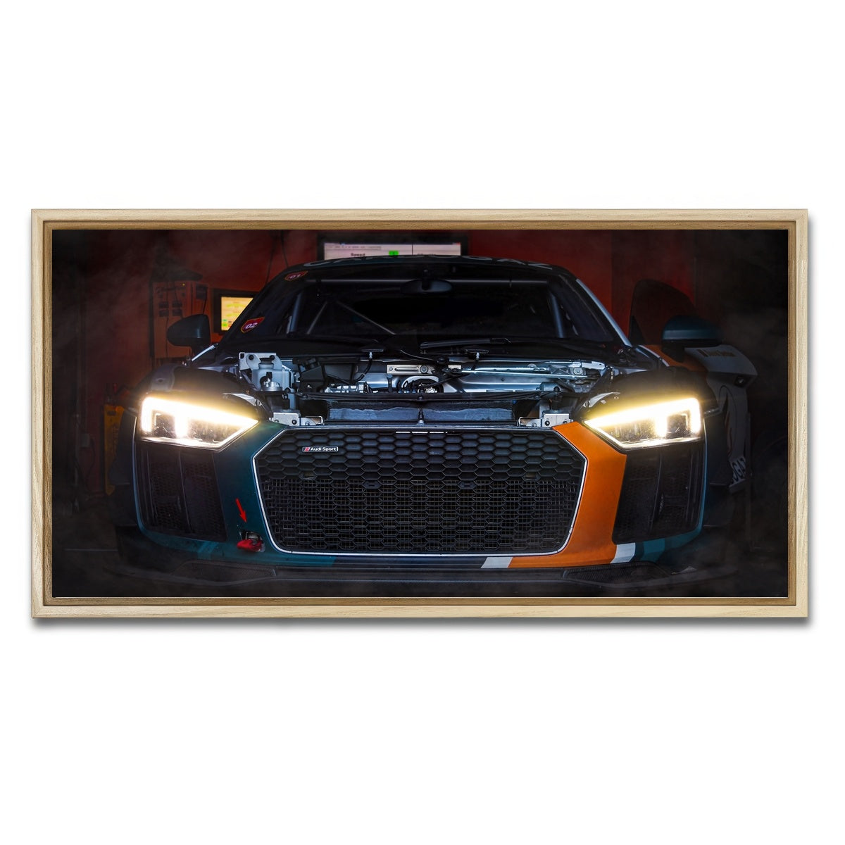 AUTO-MOCKUP WHITE | Audi R8 Racing | 1 Piece | Natural Framed Canvas | group=2x1