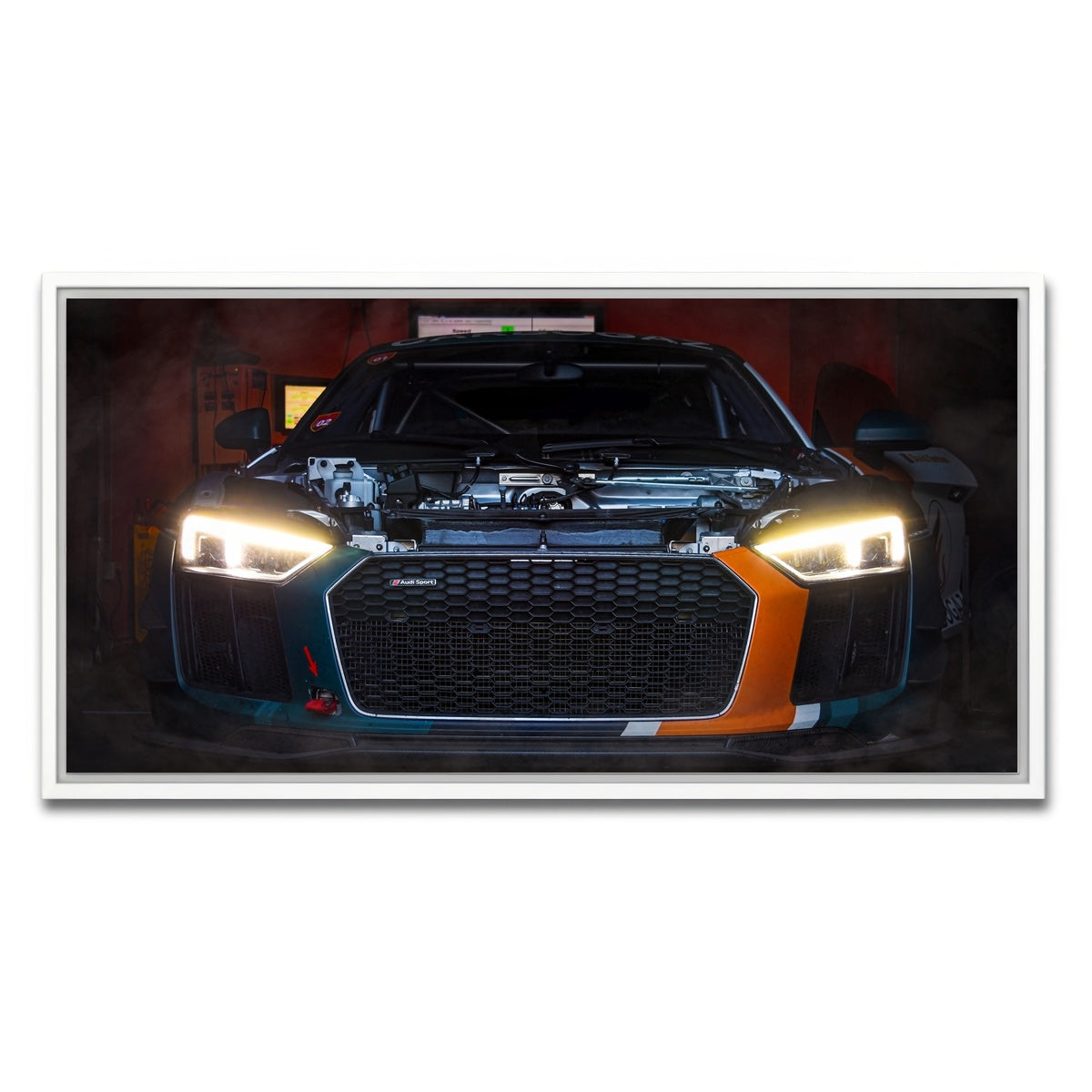 AUTO-MOCKUP WHITE | Audi R8 Racing | 1 Piece | White Framed Canvas | group=2x1