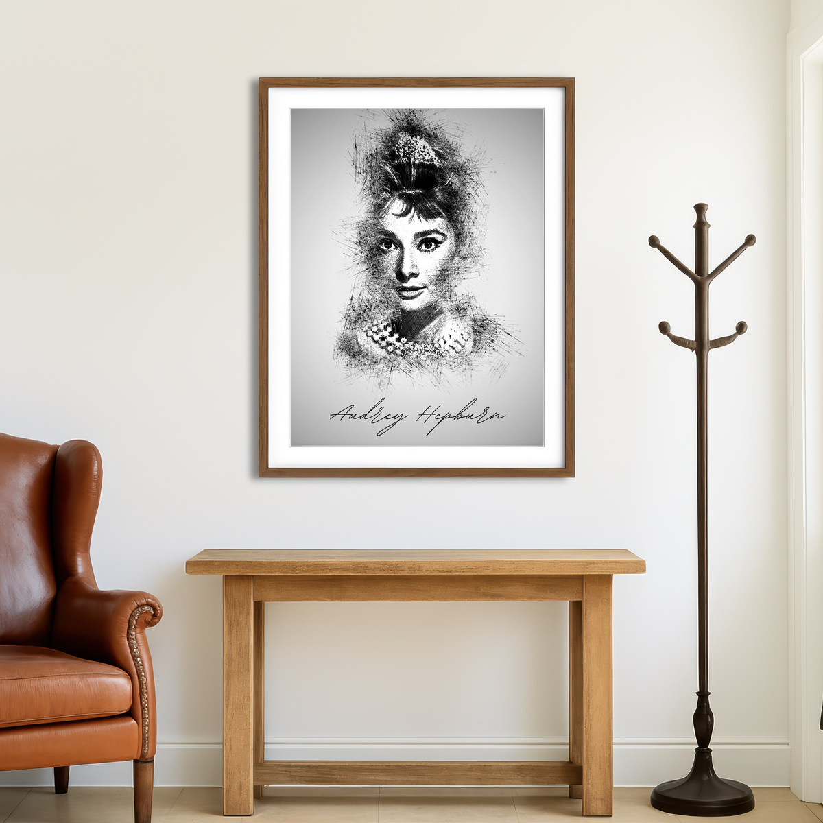 AUTO-MOCKUP ROOM | Audrey Hepburn Wall Art