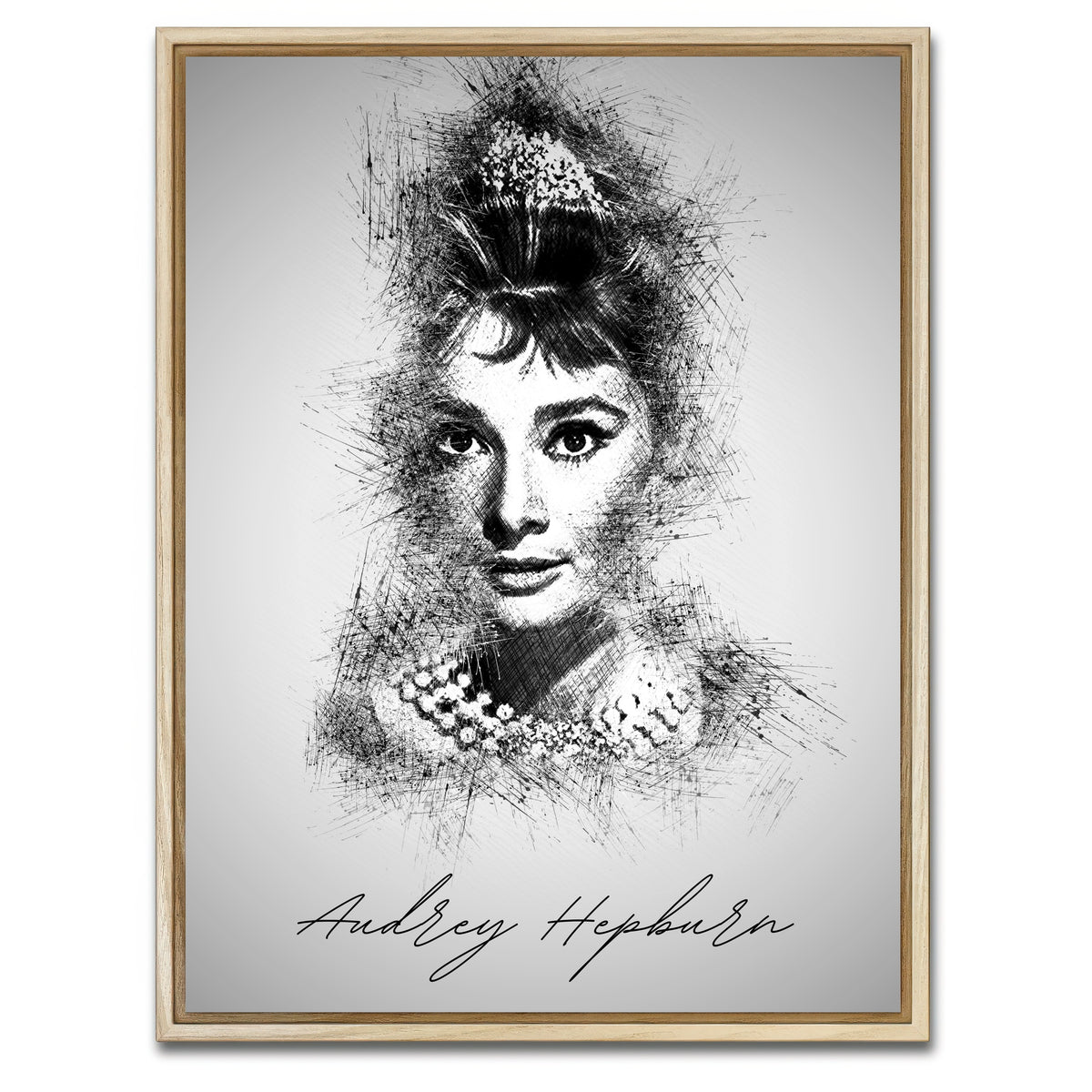 AUTO-MOCKUP WHITE | Audrey Hepburn | 1 Piece | Natural Framed Canvas | group=3x4