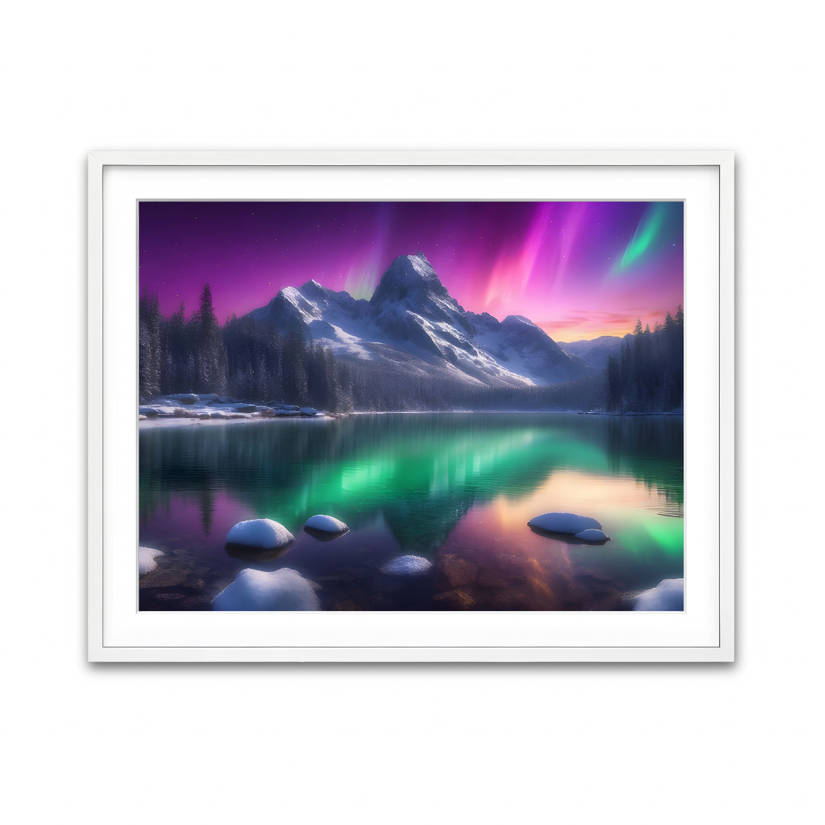 Framed Print 4x3 White