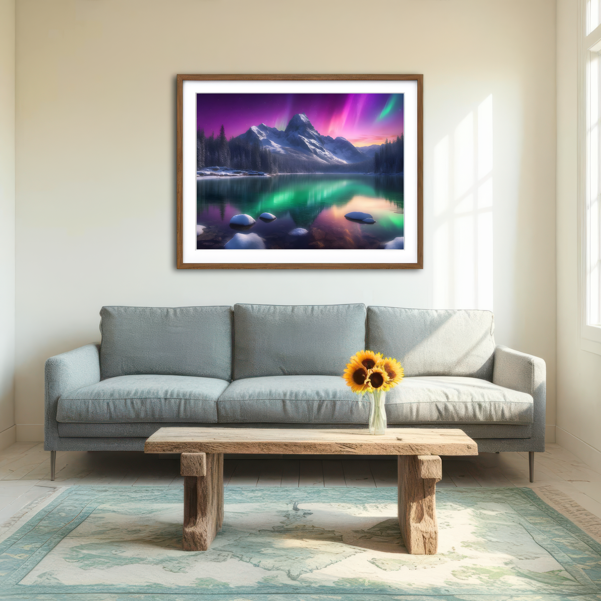 AUTO-MOCKUP ROOM | Aurora Mountain Wall Art