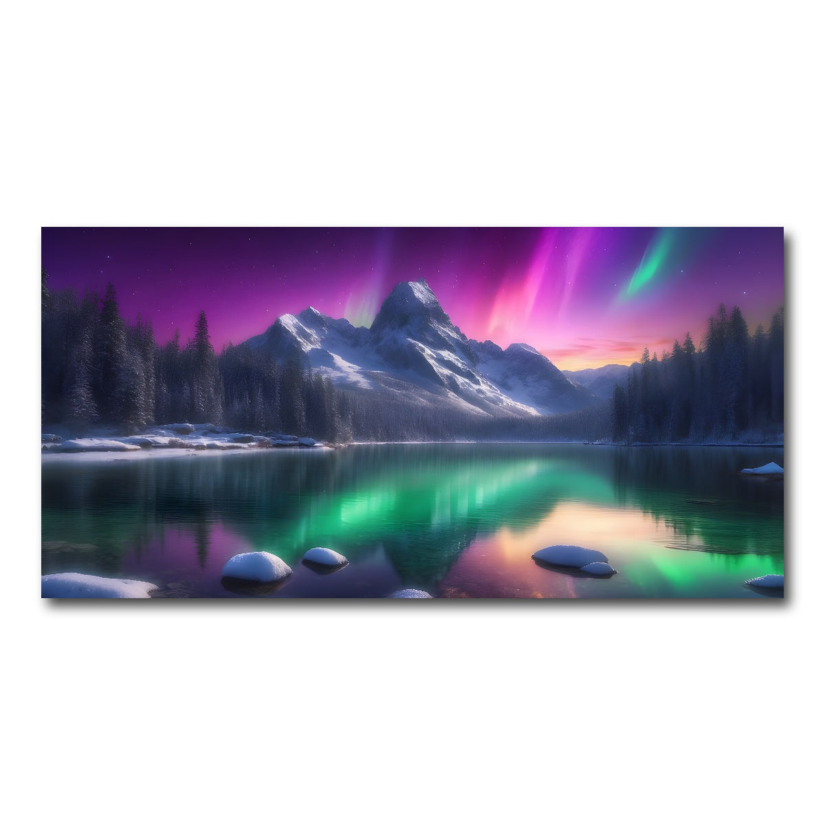 AUTO-MOCKUP WHITE | Aurora Mountain | 1 Piece | Gallery Wrap Canvas | group=2x1