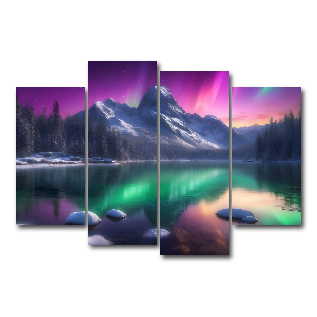 AUTO-MOCKUP WHITE | Aurora Mountain | 4 Piece | Gallery Wrap Canvas | group=4_short