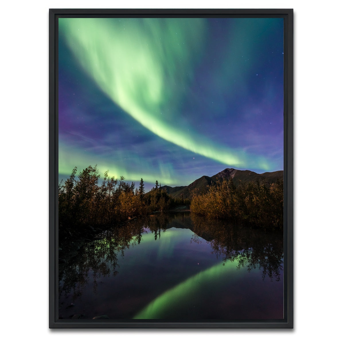 AUTO-MOCKUP WHITE | Aurora Reflections | 1 Piece | Black Framed Canvas | group=3x4