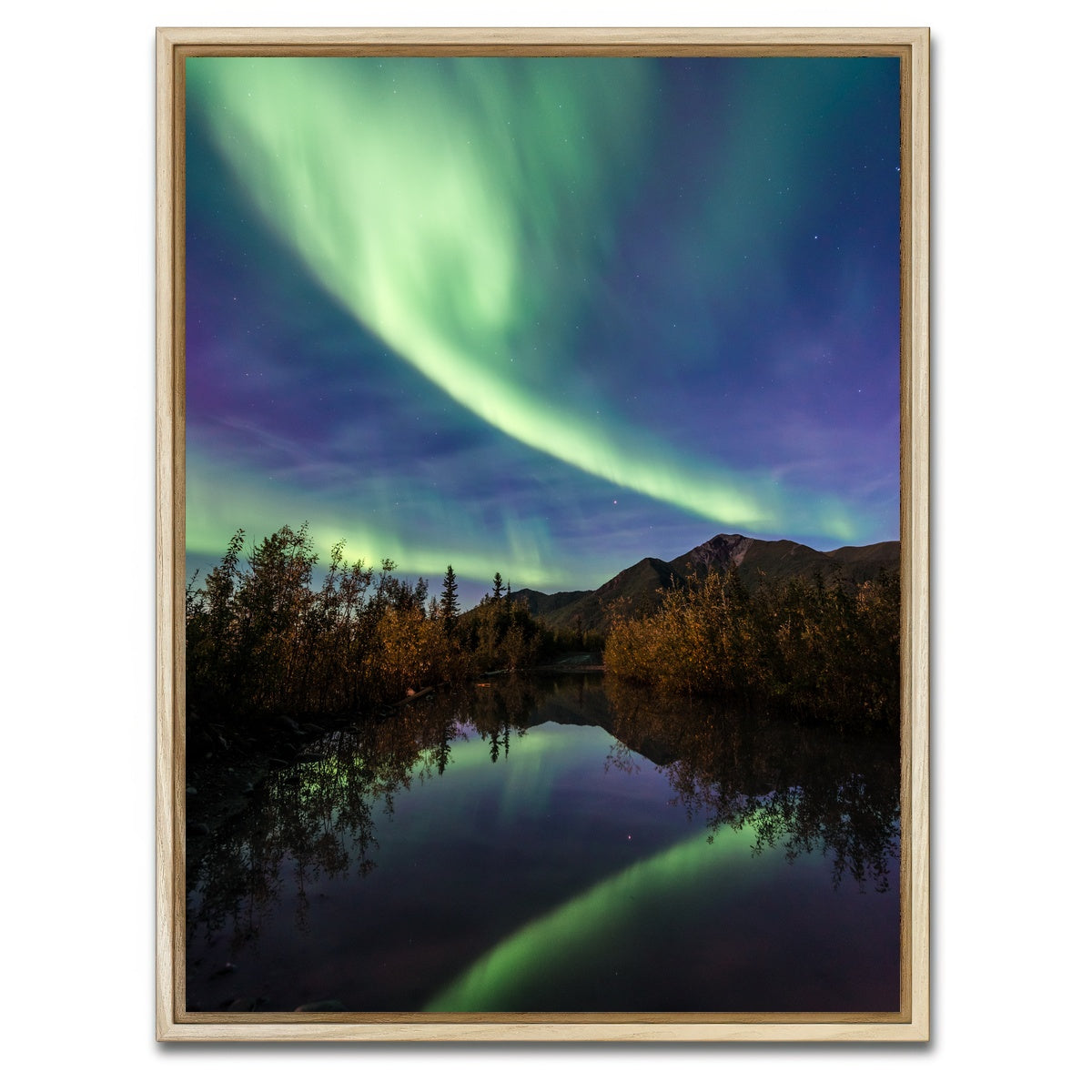 AUTO-MOCKUP WHITE | Aurora Reflections | 1 Piece | Natural Framed Canvas | group=3x4