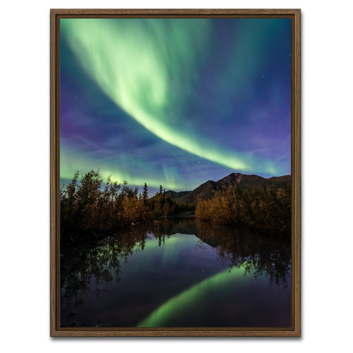 AUTO-MOCKUP WHITE | Aurora Reflections | 1 Piece | Walnut Framed Canvas | group=3x4