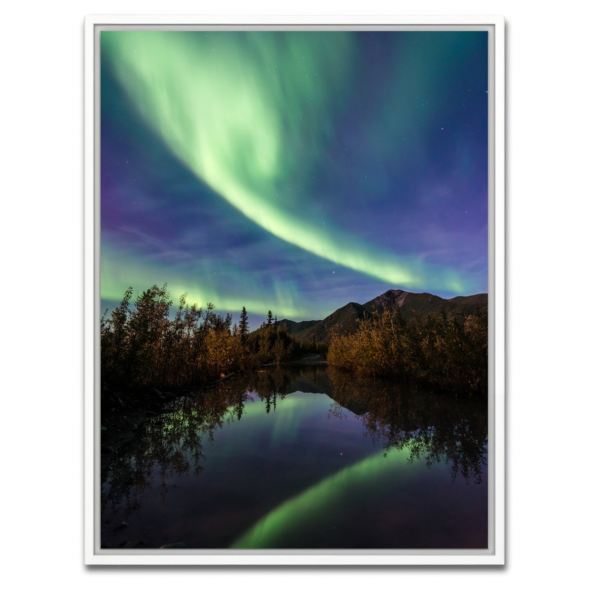 AUTO-MOCKUP WHITE | Aurora Reflections | 1 Piece | White Framed Canvas | group=3x4