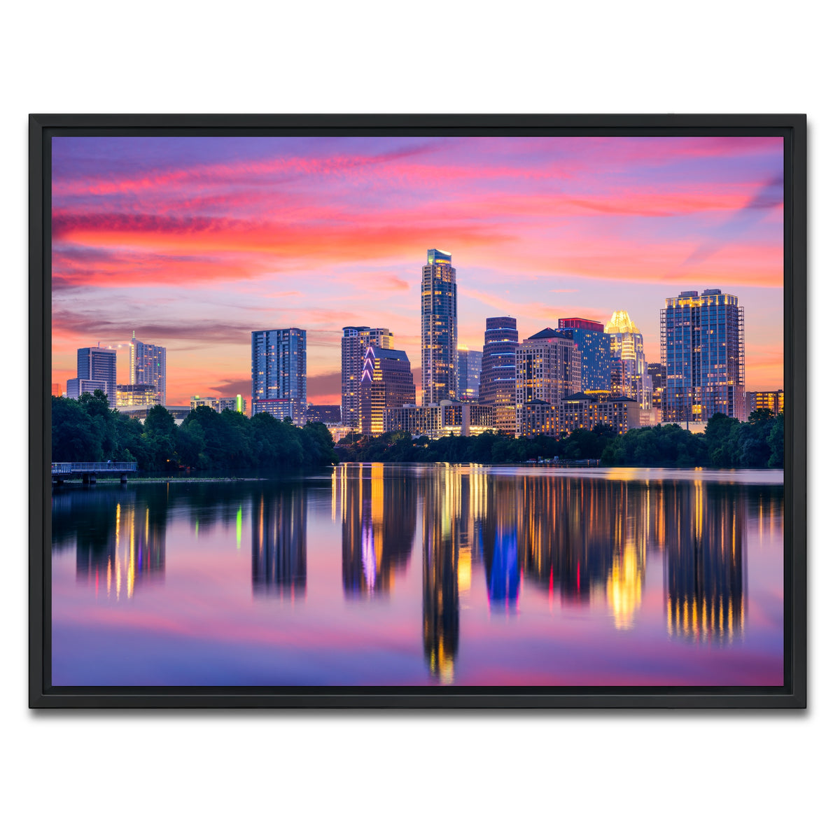 AUTO-MOCKUP WHITE | Austin At Night | 1 Piece | Black Framed Canvas | group=4x3