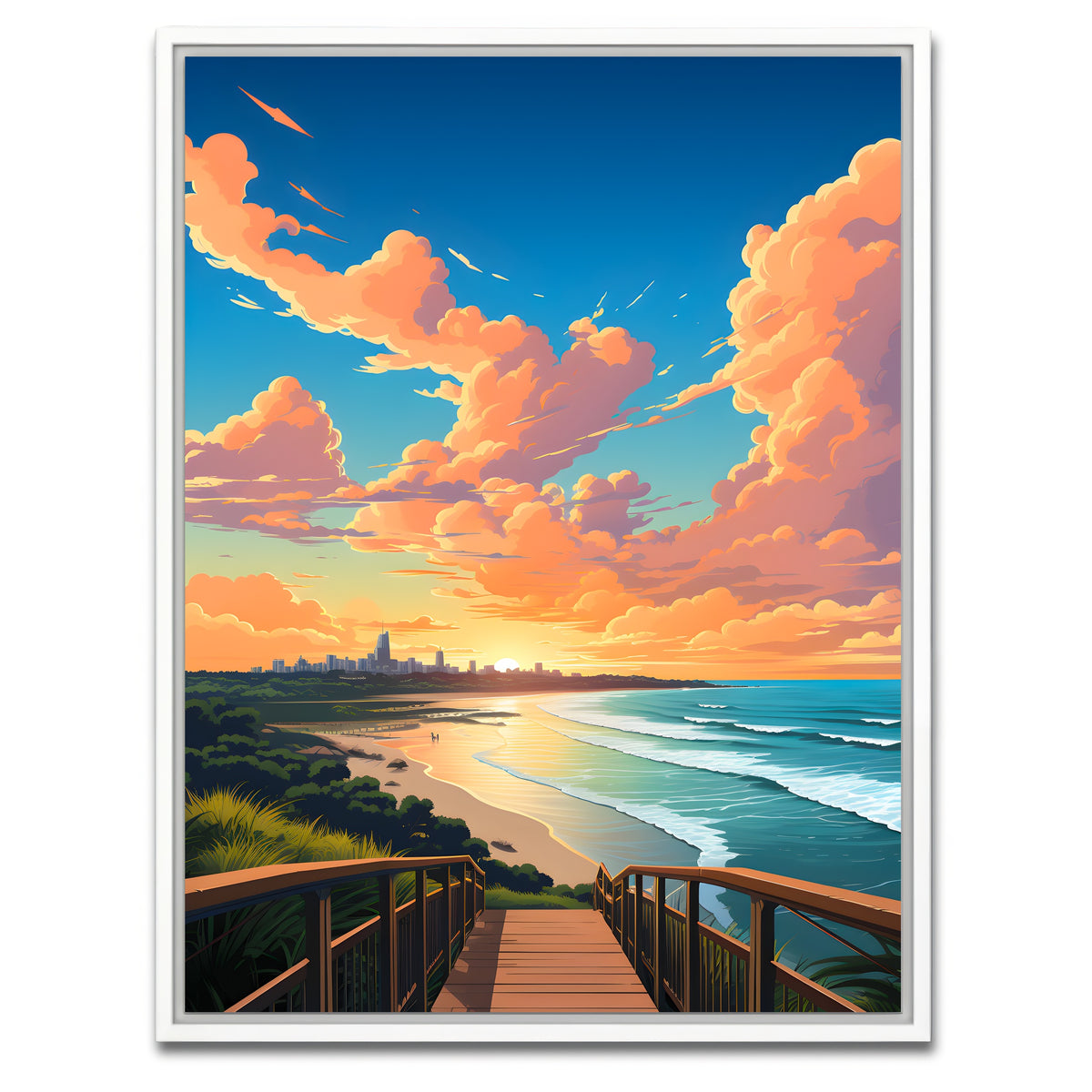 AUTO-MOCKUP WHITE | Australia - Gold Coast beach | 1 Piece | White Framed Canvas | group=3x4