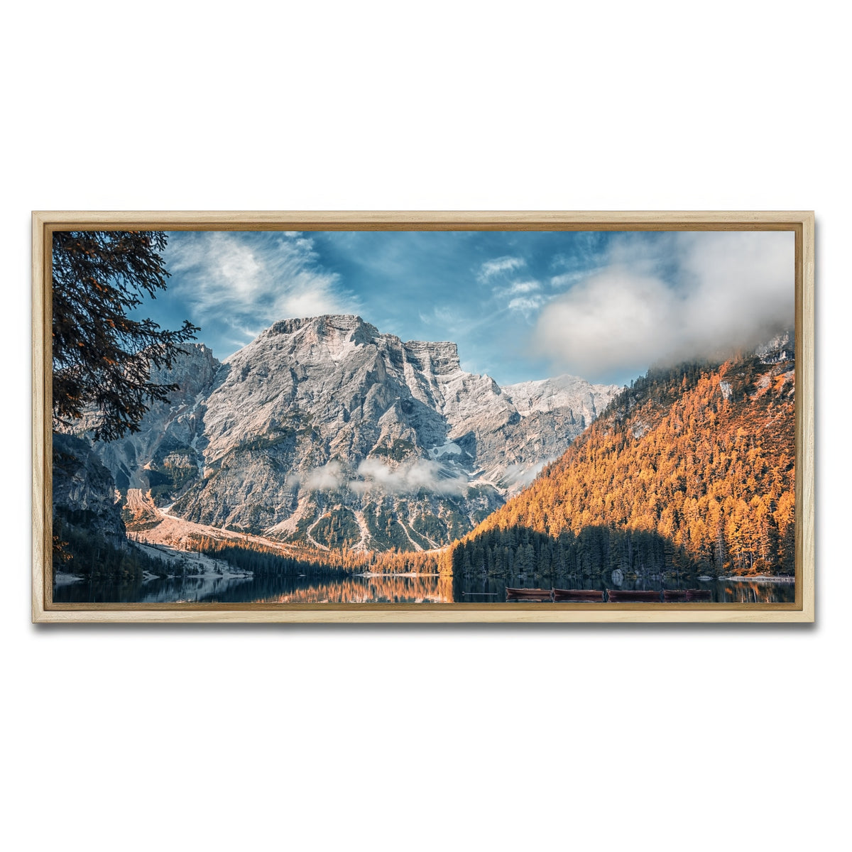 AUTO-MOCKUP WHITE | Autumn In Braies | 1 Piece | Natural Framed Canvas | group=2x1