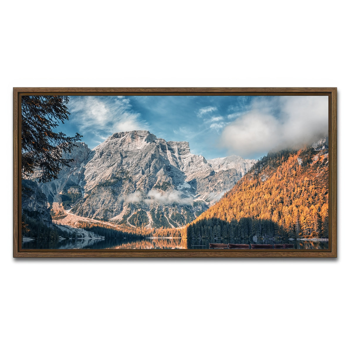 AUTO-MOCKUP WHITE | Autumn In Braies | 1 Piece | Walnut Framed Canvas | group=2x1