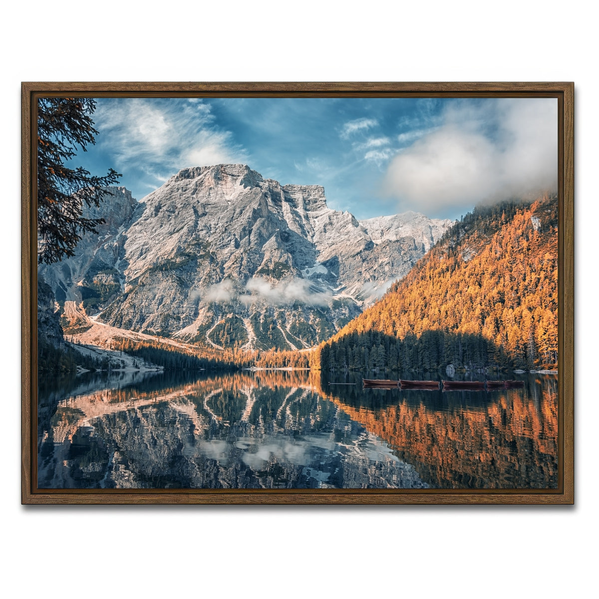 AUTO-MOCKUP WHITE | Autumn In Braies | 1 Piece | Walnut Framed Canvas | group=4x3