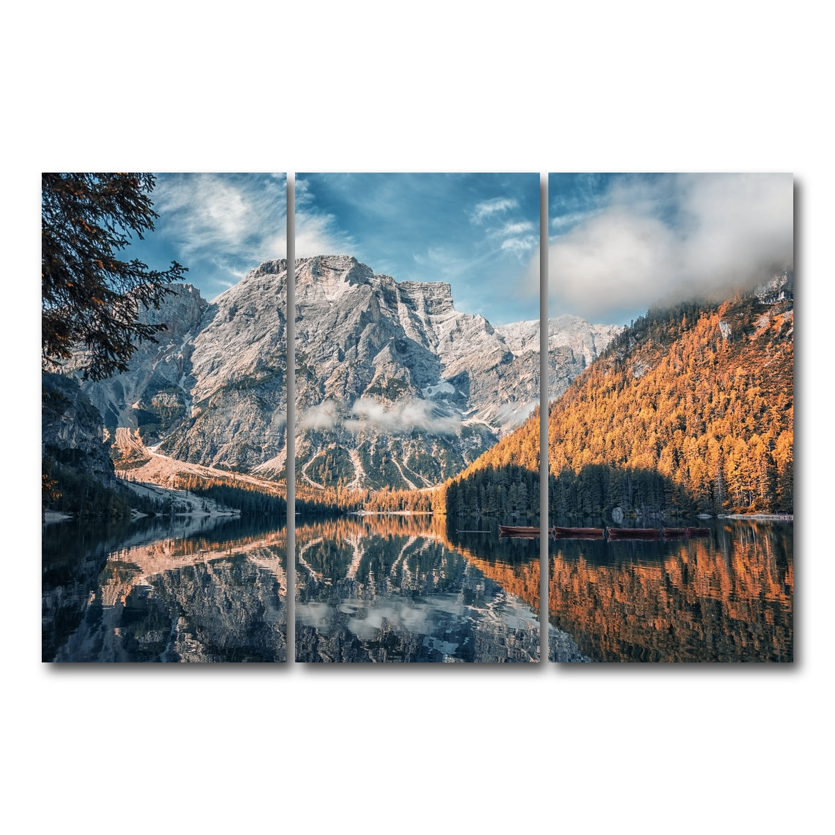 AUTO-MOCKUP WHITE | Autumn In Braies | 3 Piece | Gallery Wrap Canvas | group=12x24
