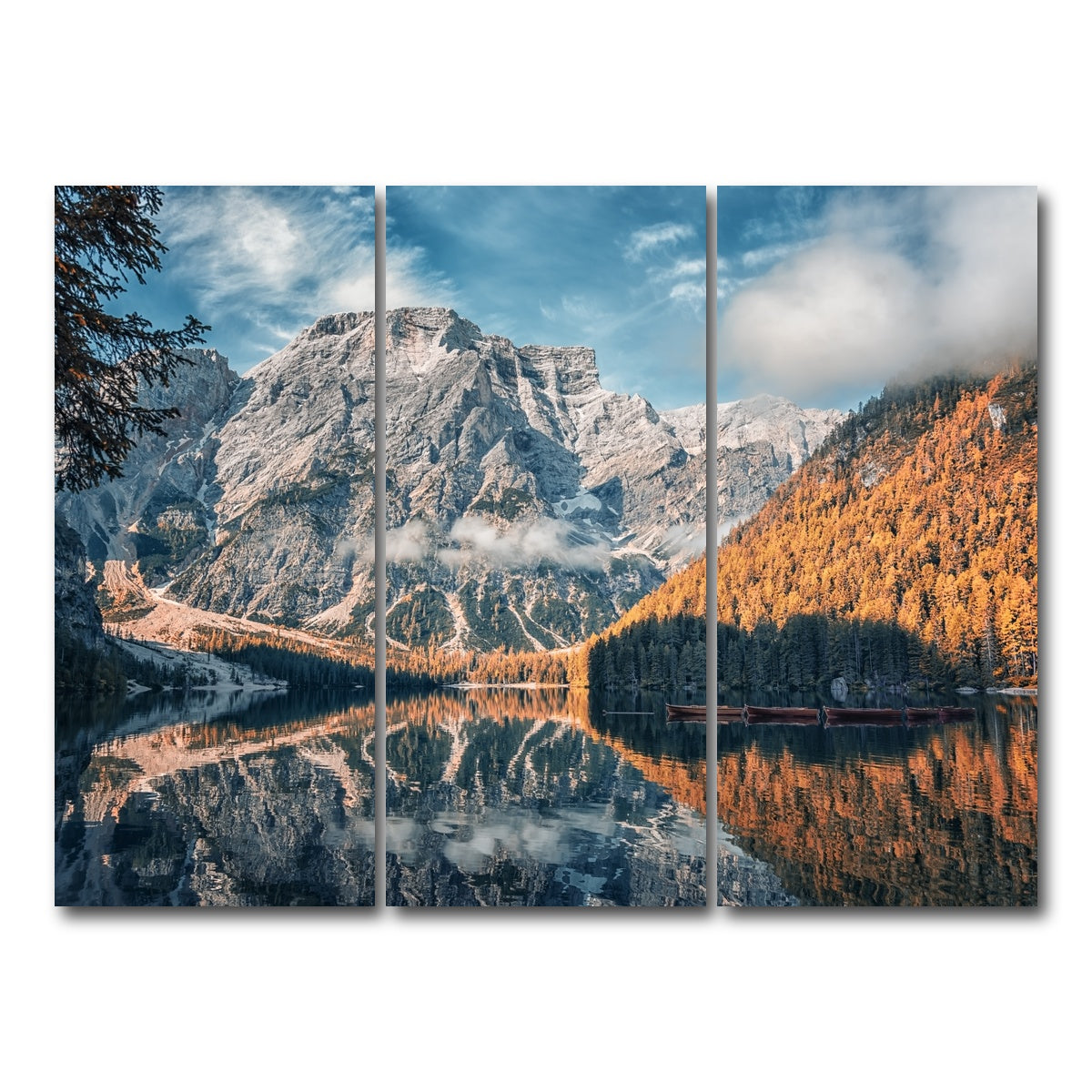 AUTO-MOCKUP WHITE | Autumn In Braies | 3 Piece | Gallery Wrap Canvas | group=8x18