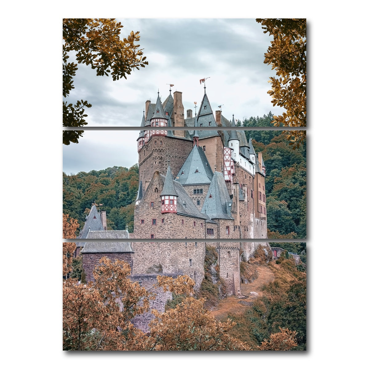 AUTO-MOCKUP WHITE | Autumn In Eltz | 3 Piece | Gallery Wrap Canvas | group=8x18_stacked