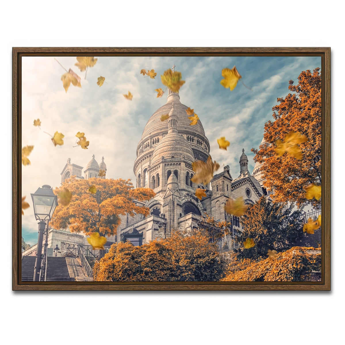 AUTO-MOCKUP WHITE | Autumn In Montmartre | 1 Piece | Walnut Framed Canvas | group=4x3