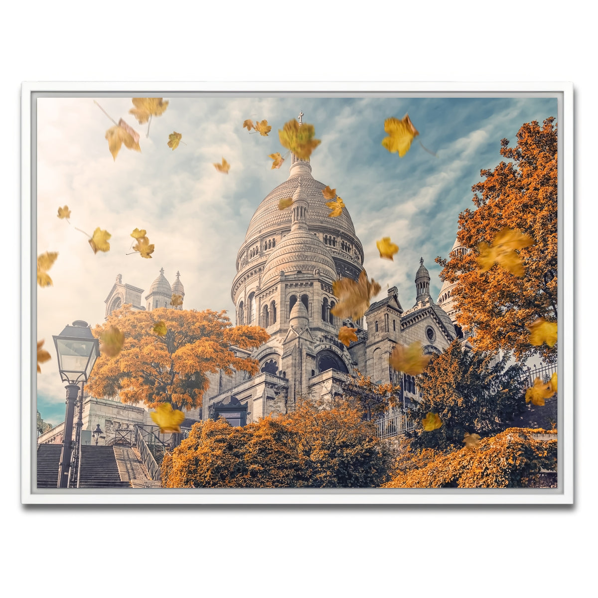 AUTO-MOCKUP WHITE | Autumn In Montmartre | 1 Piece | White Framed Canvas | group=4x3