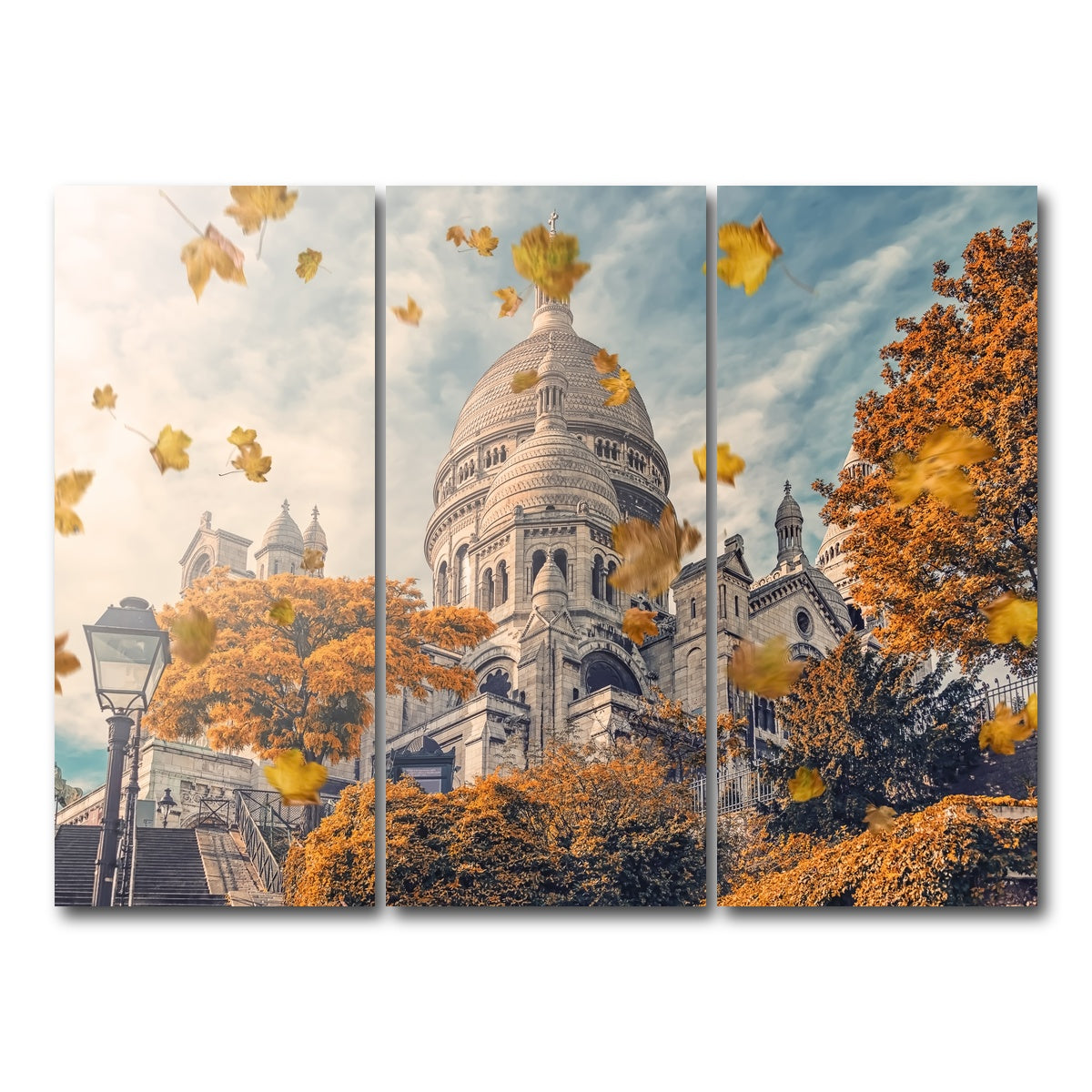 AUTO-MOCKUP WHITE | Autumn In Montmartre | 3 Piece | Gallery Wrap Canvas | group=8x18