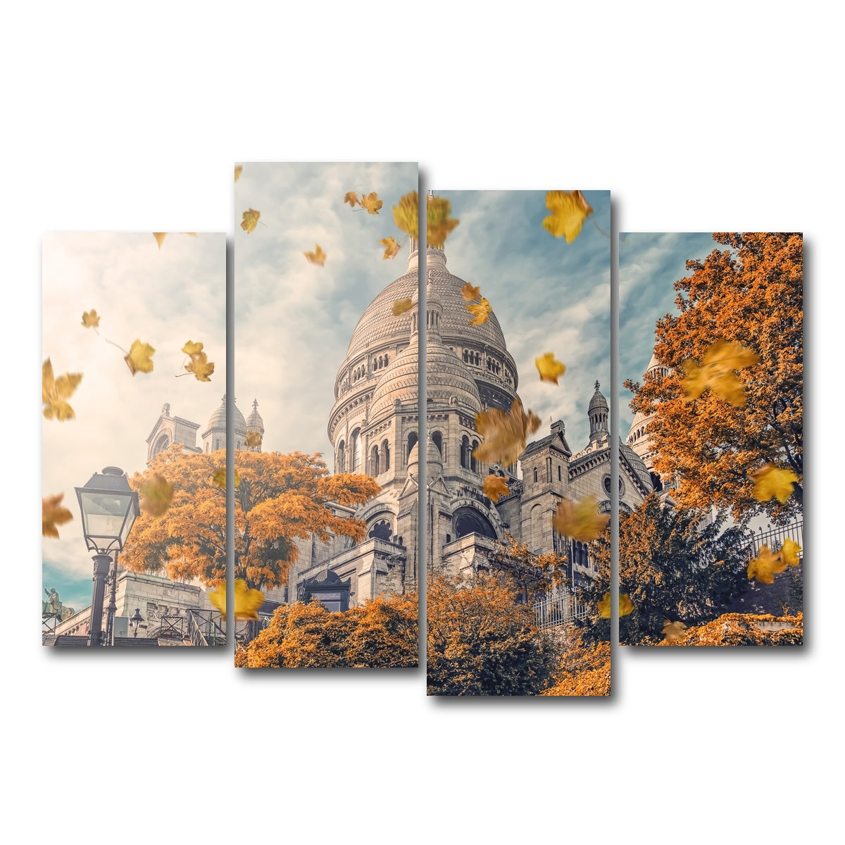 AUTO-MOCKUP WHITE | Autumn In Montmartre | 4 Piece | Gallery Wrap Canvas | group=4_normal
