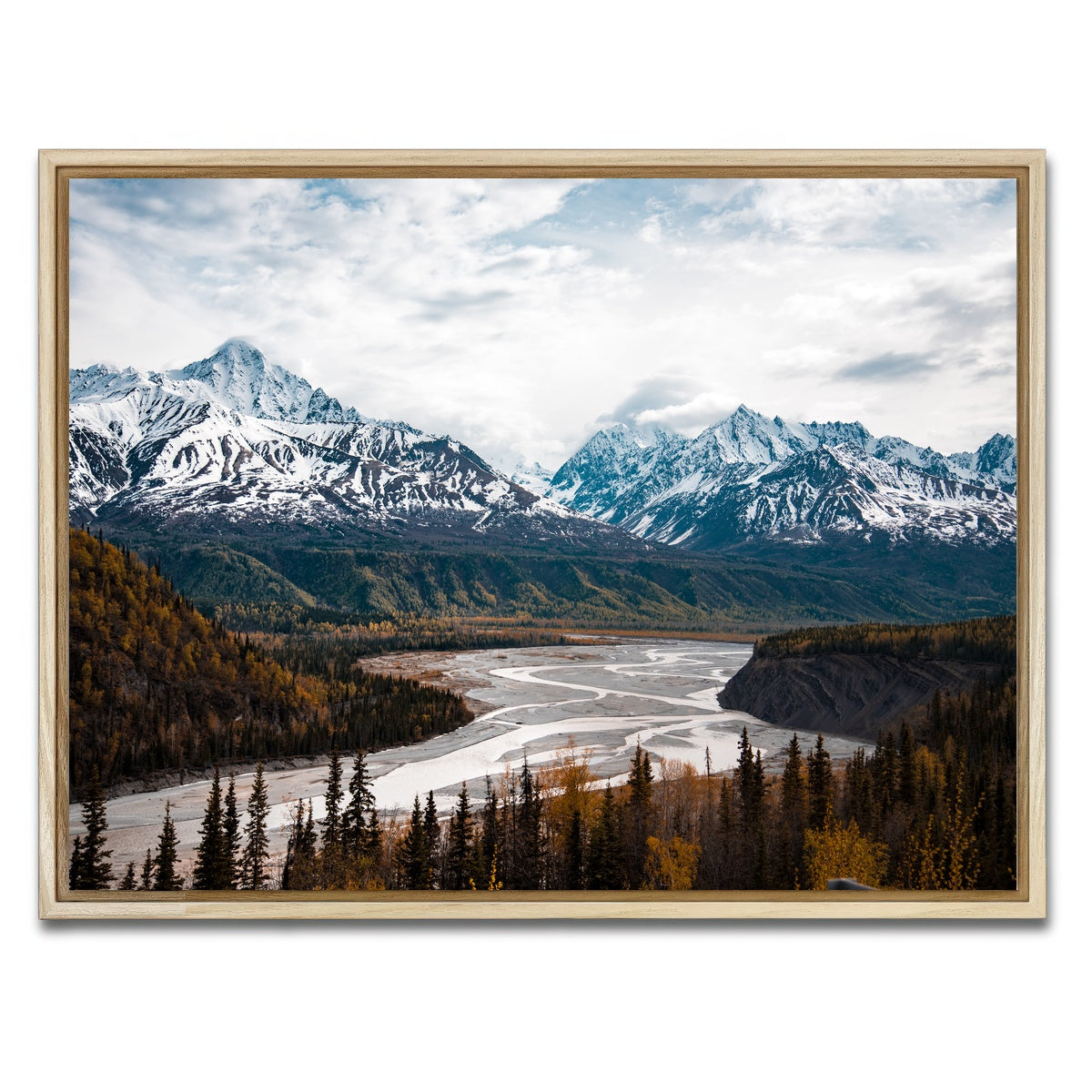 AUTO-MOCKUP WHITE | Autumn Landscape - Alaska | 1 Piece | Natural Framed Canvas | group=4x3