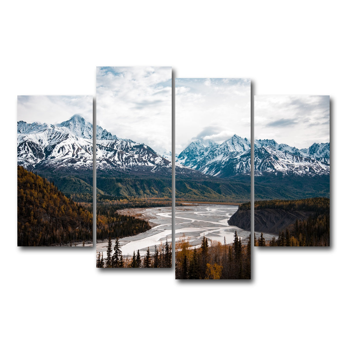 AUTO-MOCKUP WHITE | Autumn Landscape - Alaska | 4 Piece | Gallery Wrap Canvas | group=4_short