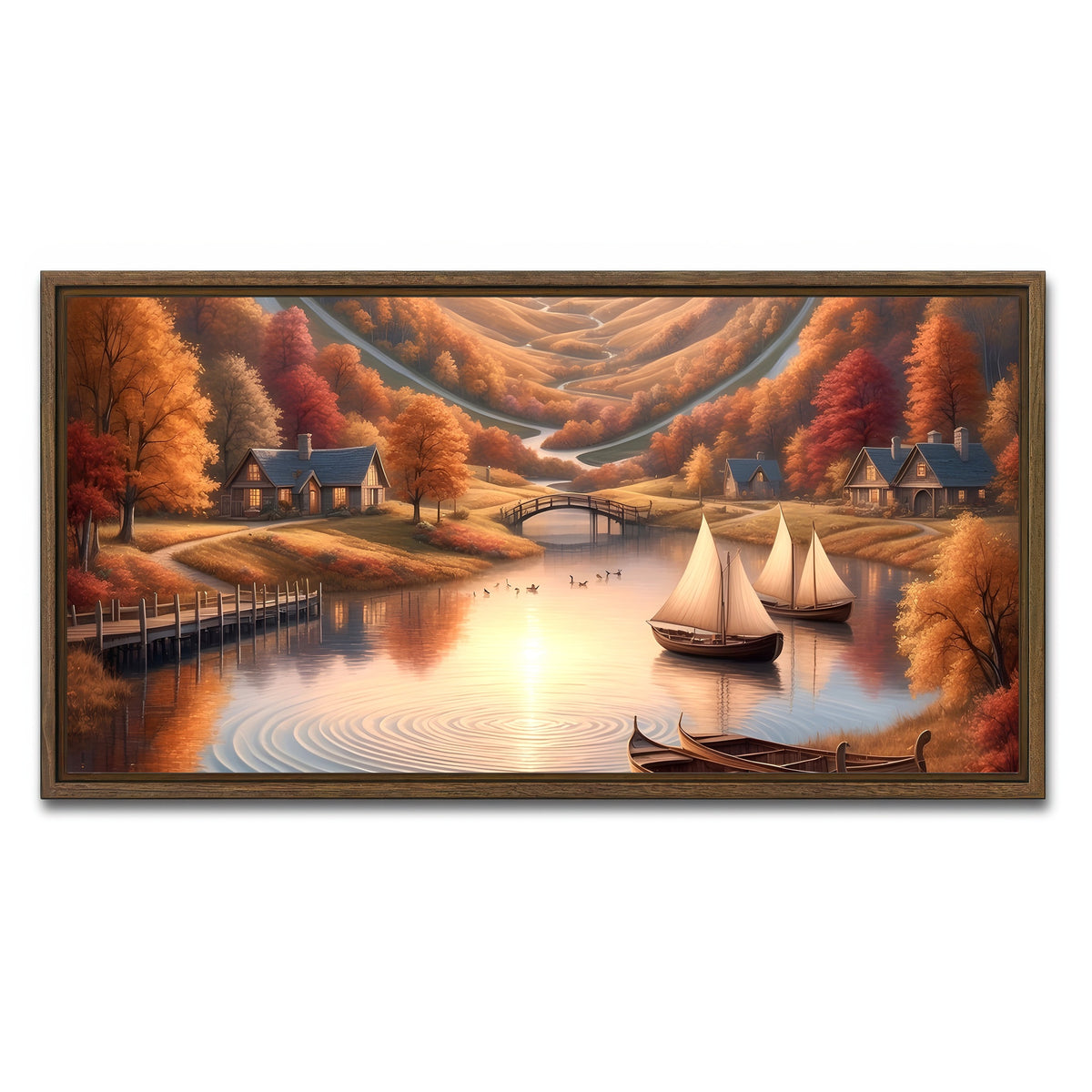 AUTO-MOCKUP WHITE | Autumn Voyage | 1 Piece | Walnut Framed Canvas | group=2x1
