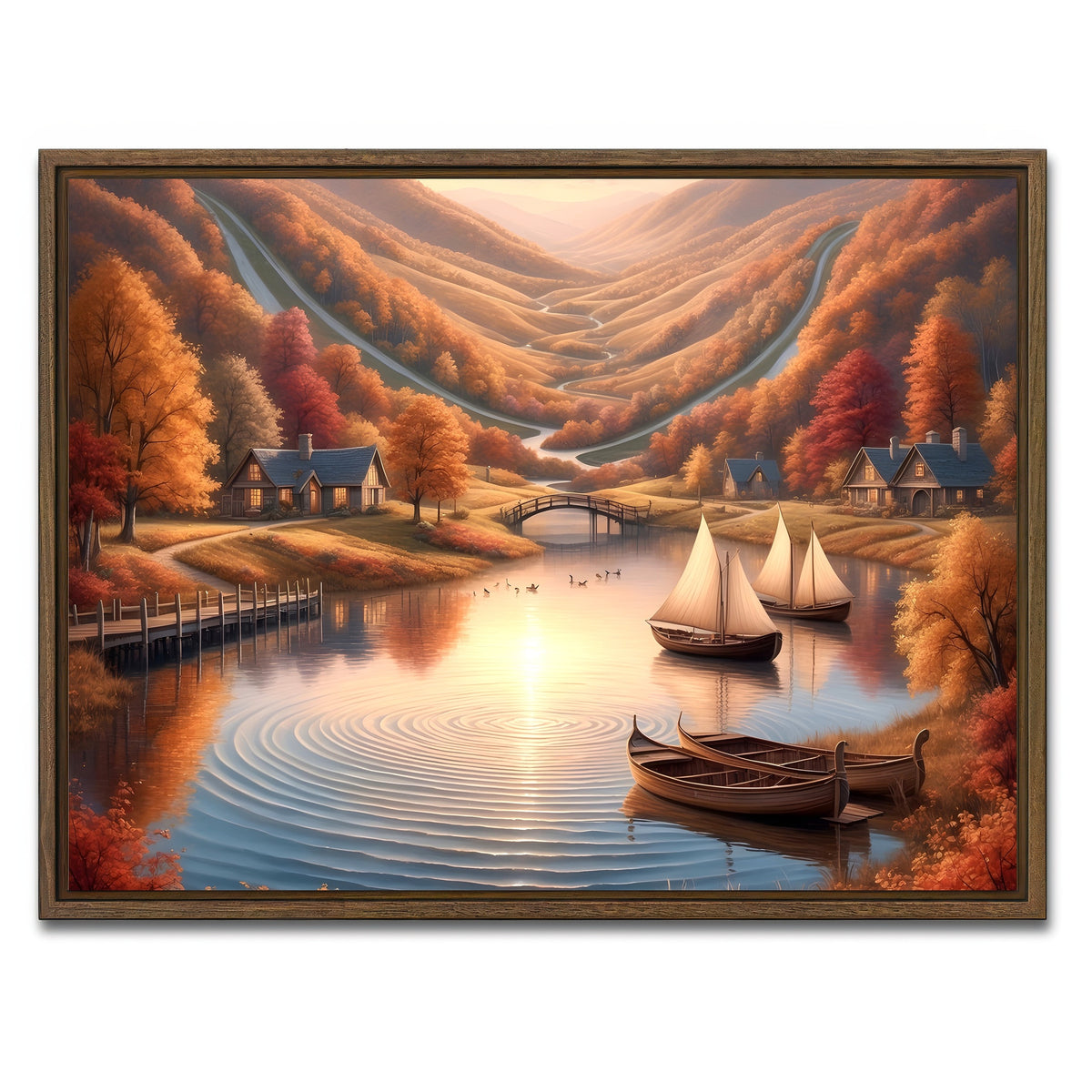 AUTO-MOCKUP WHITE | Autumn Voyage | 1 Piece | Walnut Framed Canvas | group=4x3