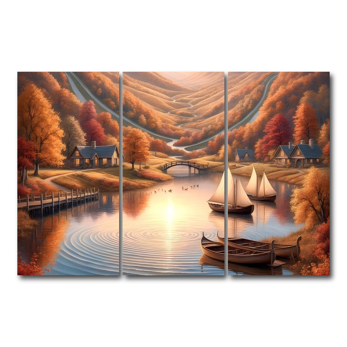 AUTO-MOCKUP WHITE | Autumn Voyage | 3 Piece | Gallery Wrap Canvas | group=12x24