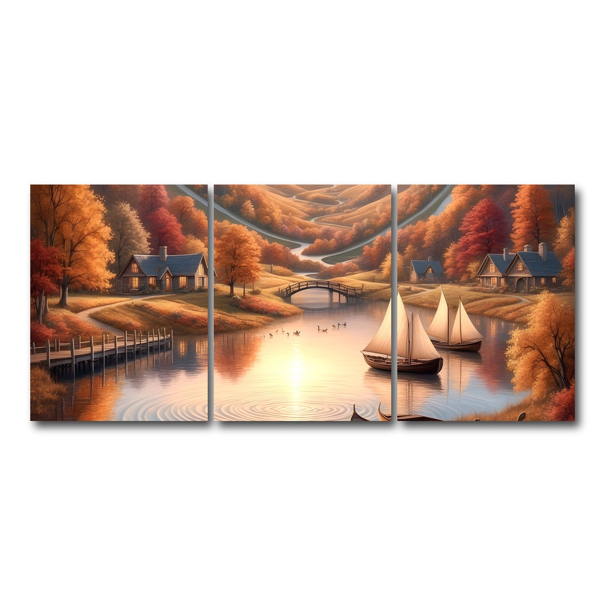 AUTO-MOCKUP WHITE | Autumn Voyage | 3 Piece | Gallery Wrap Canvas | group=18x24