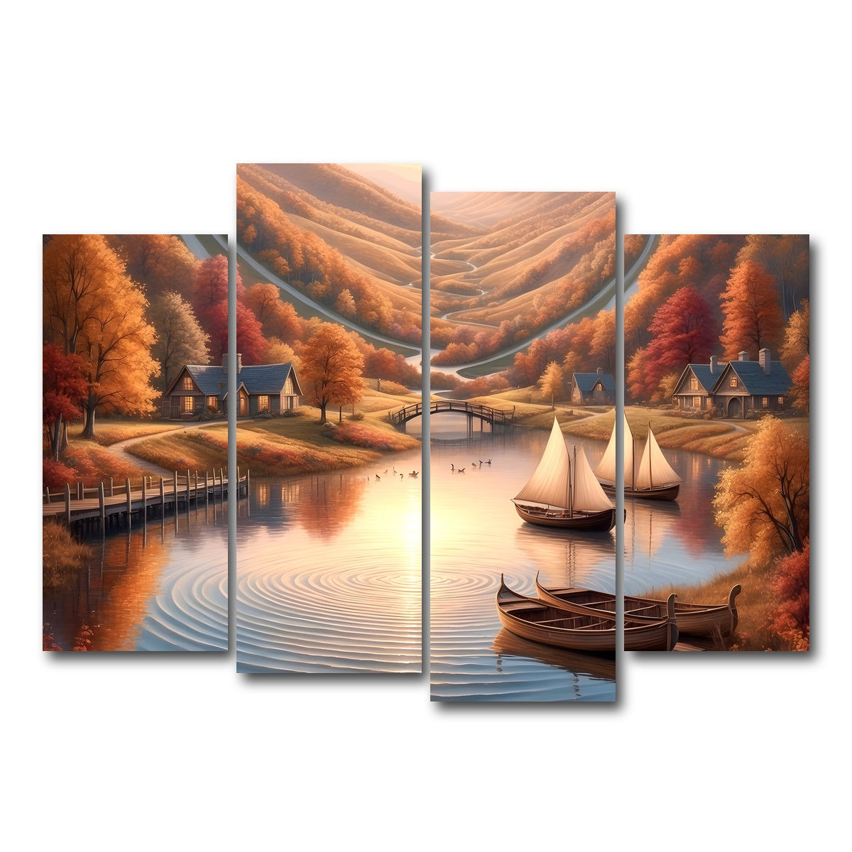 AUTO-MOCKUP WHITE | Autumn Voyage | 4 Piece | Gallery Wrap Canvas | group=4_normal
