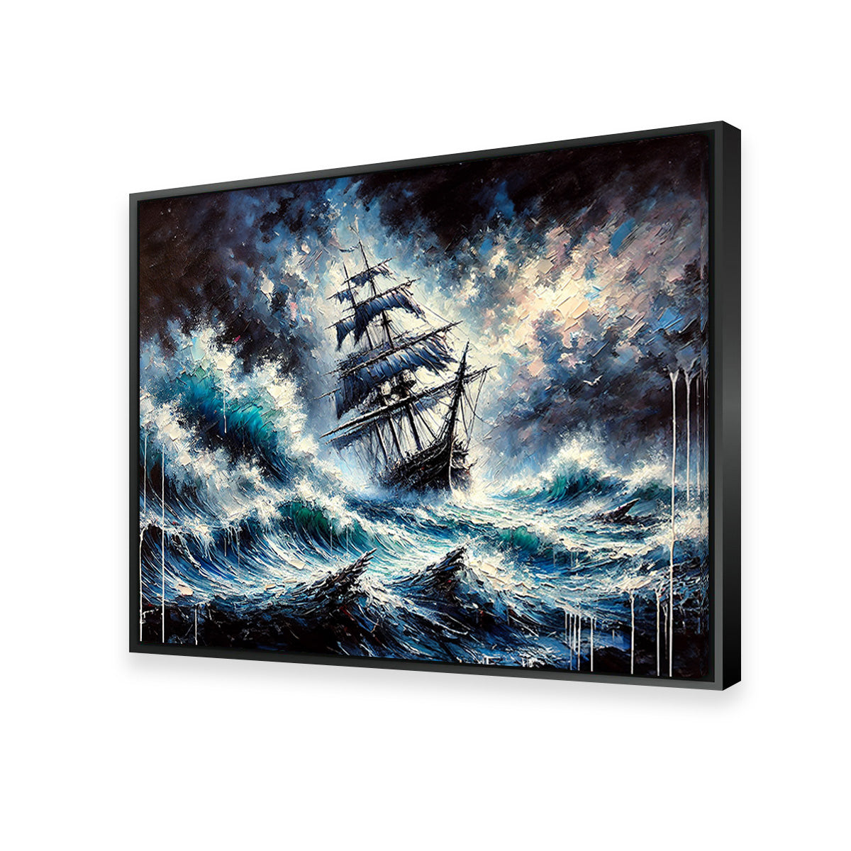 Vintage Ship Oil Painting Wall Art