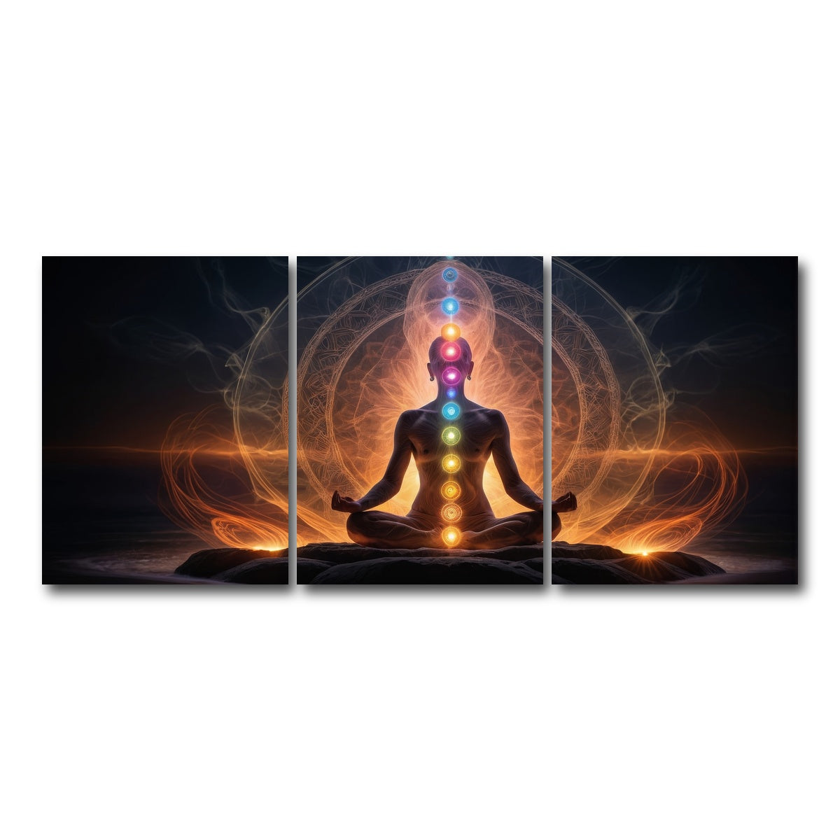 AUTO-MOCKUP WHITE | Awakening in meditation | 3 Piece | Gallery Wrap Canvas | group=18x24