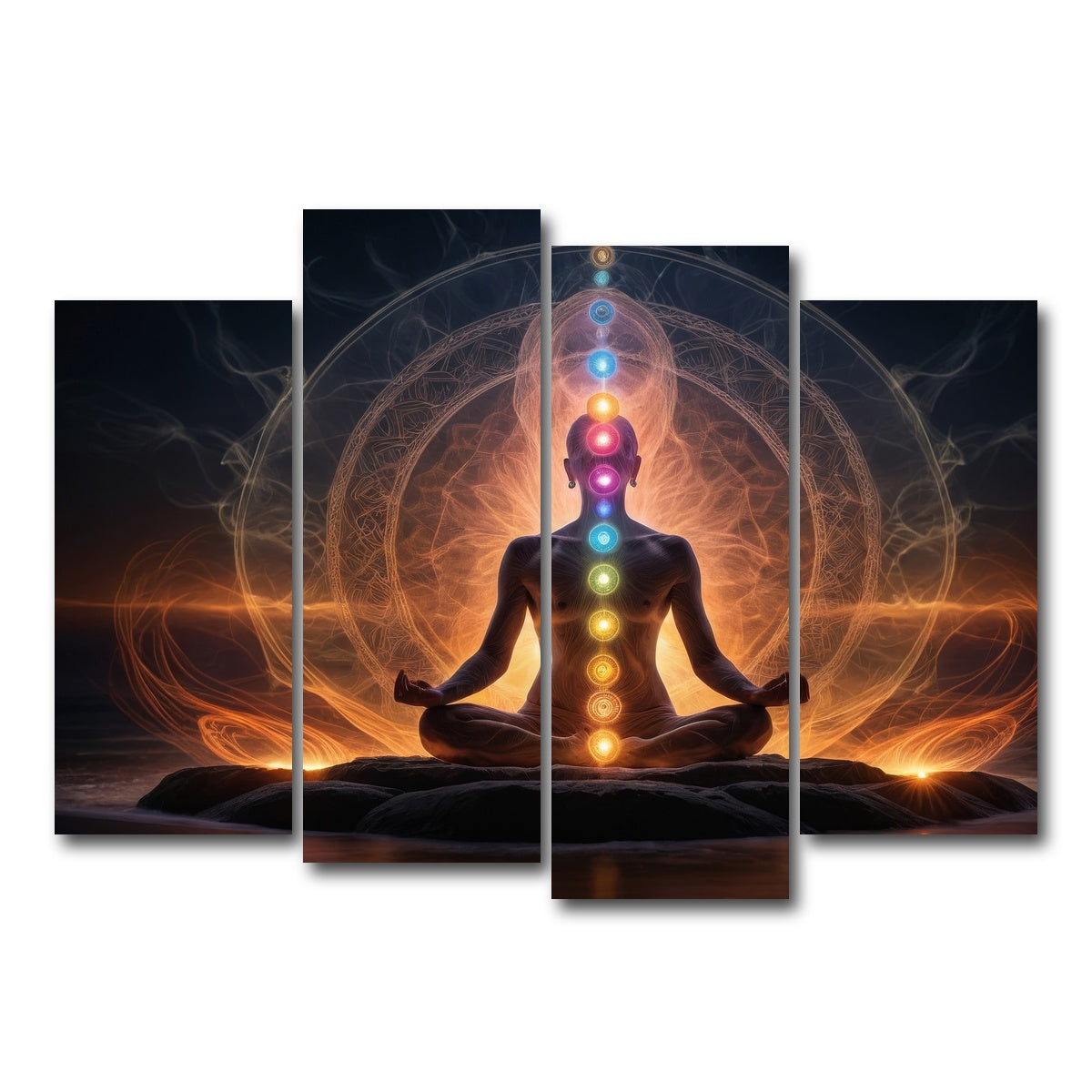 AUTO-MOCKUP WHITE | Awakening in meditation | 4 Piece | Gallery Wrap Canvas | group=4_normal