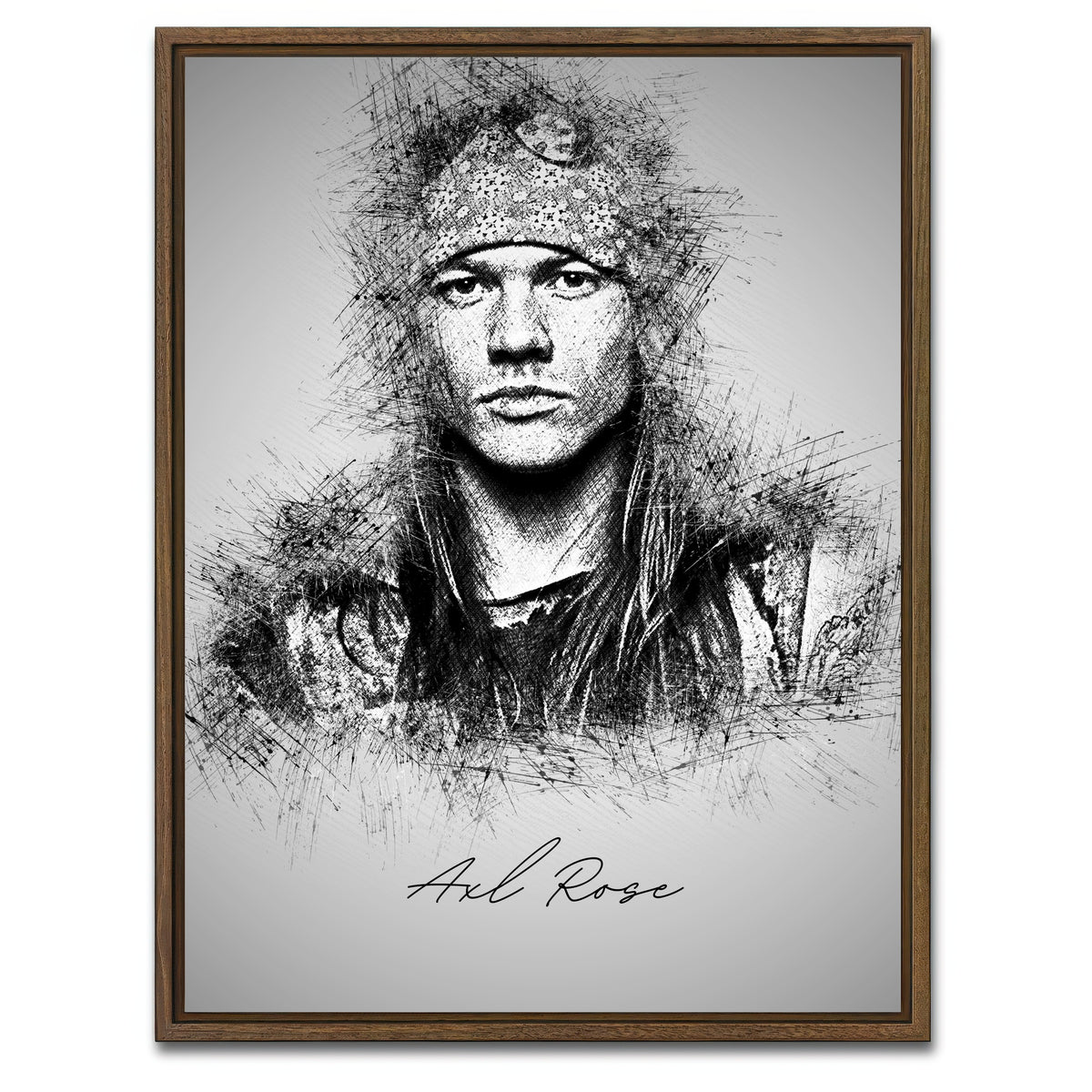 AUTO-MOCKUP WHITE | Axl Rose | 1 Piece | Walnut Framed Canvas | group=3x4