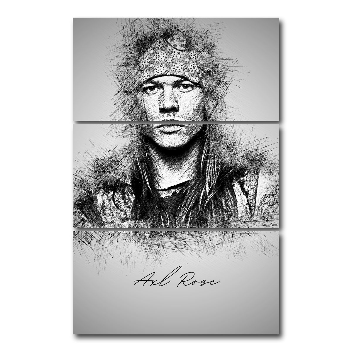 AUTO-MOCKUP WHITE | Axl Rose | 3 Piece | Gallery Wrap Canvas | group=12x24_stacked