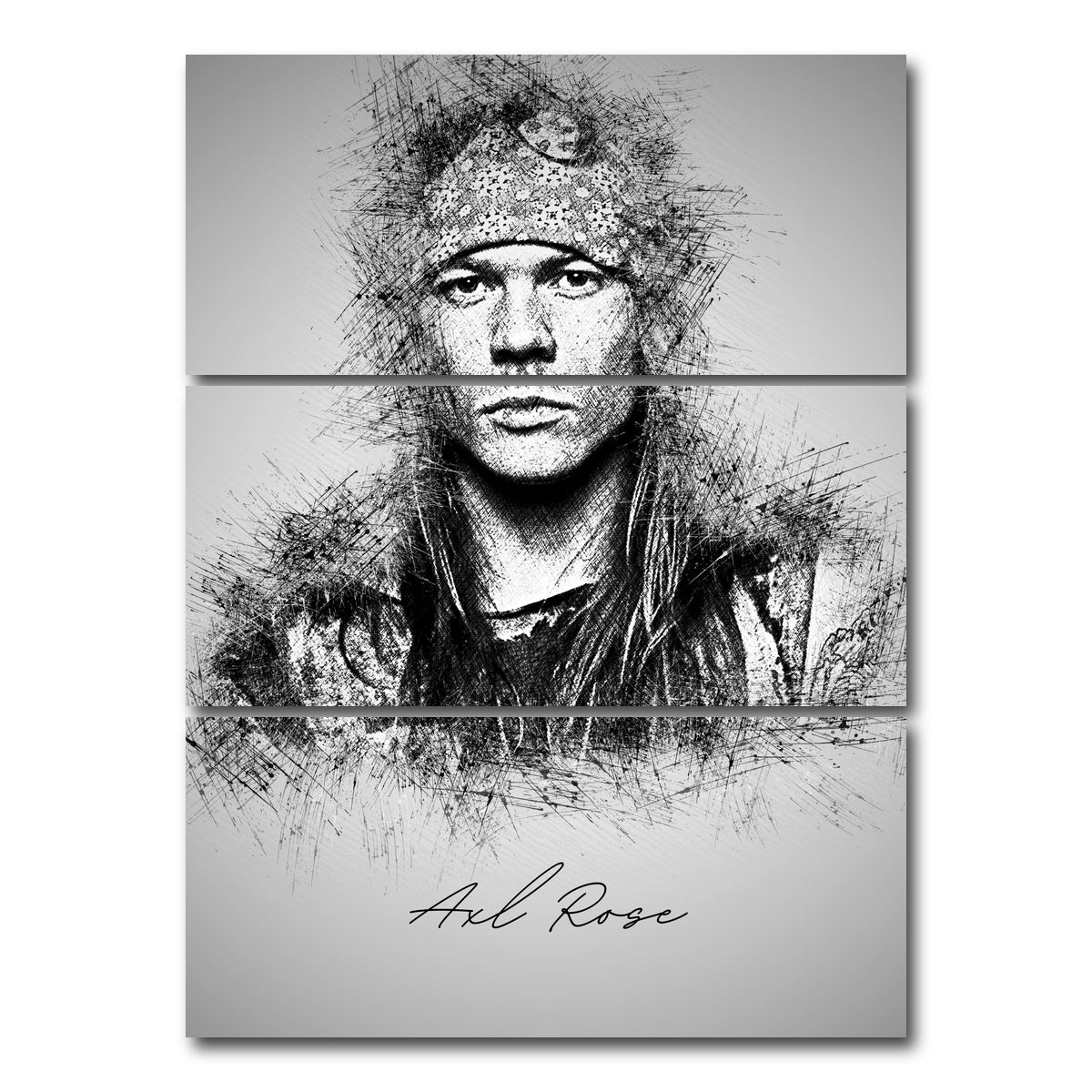 AUTO-MOCKUP WHITE | Axl Rose | 3 Piece | Gallery Wrap Canvas | group=8x18_stacked