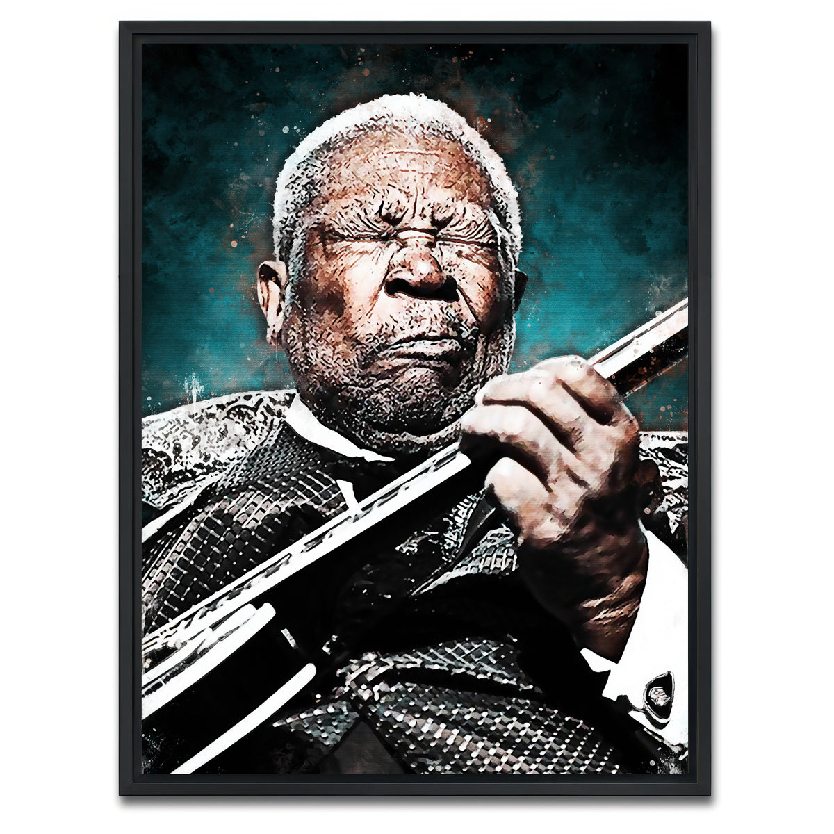 AUTO-MOCKUP WHITE | B.B. King | 1 Piece | Black Framed Canvas | group=3x4