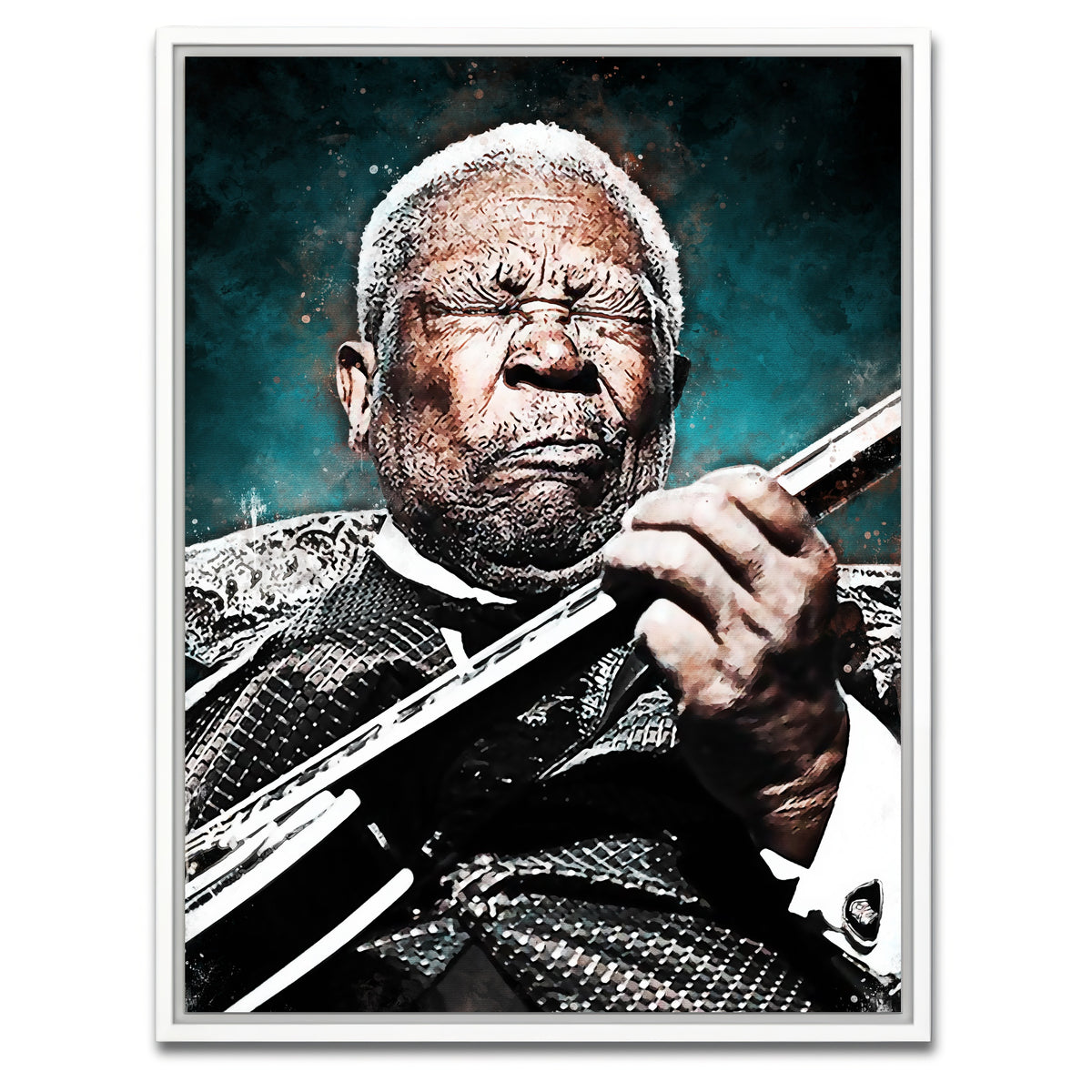 AUTO-MOCKUP WHITE | B.B. King | 1 Piece | White Framed Canvas | group=3x4