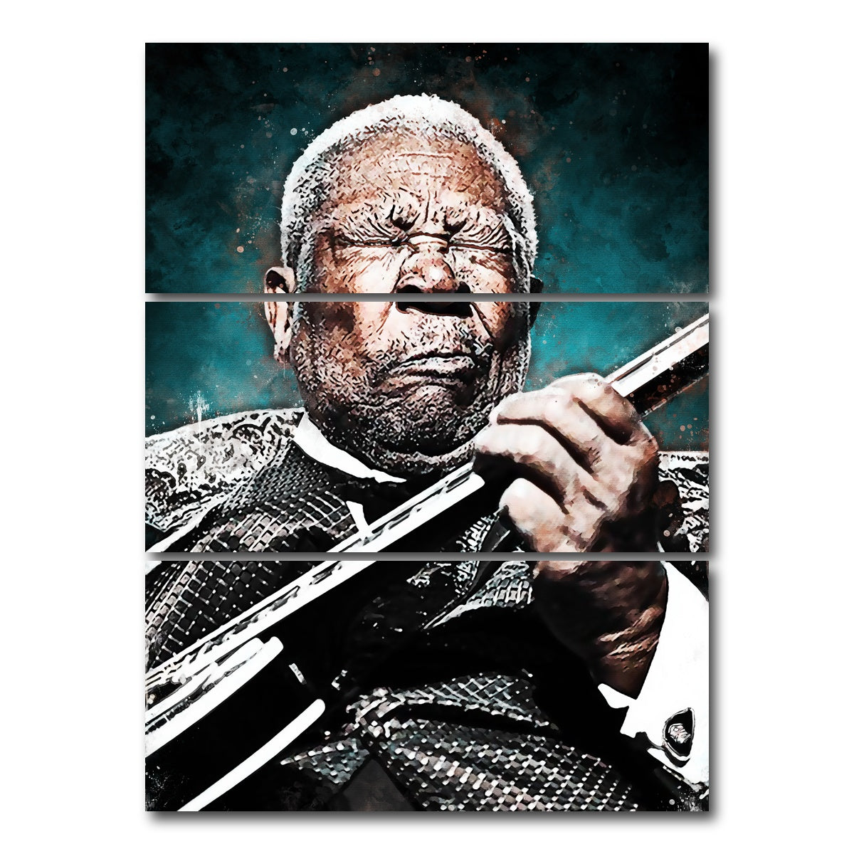 AUTO-MOCKUP WHITE | B.B. King | 3 Piece | Gallery Wrap Canvas | group=8x18_stacked